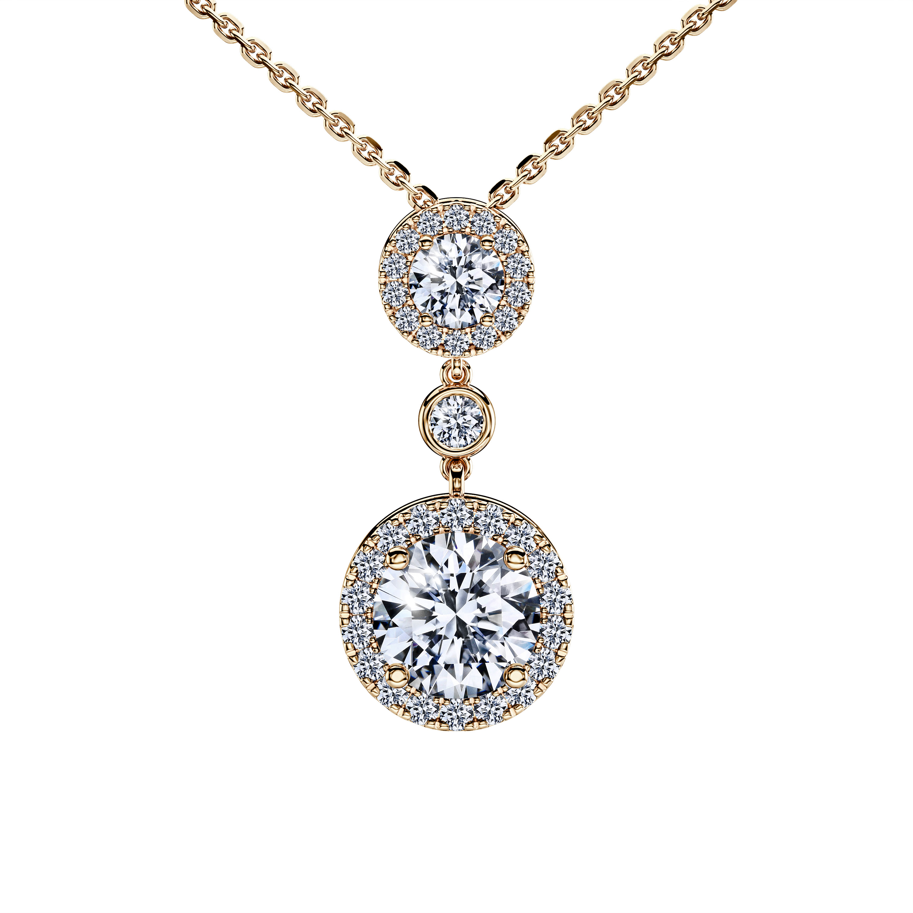 Drop, 18ct Yellow Gold Celestial Pendant Round