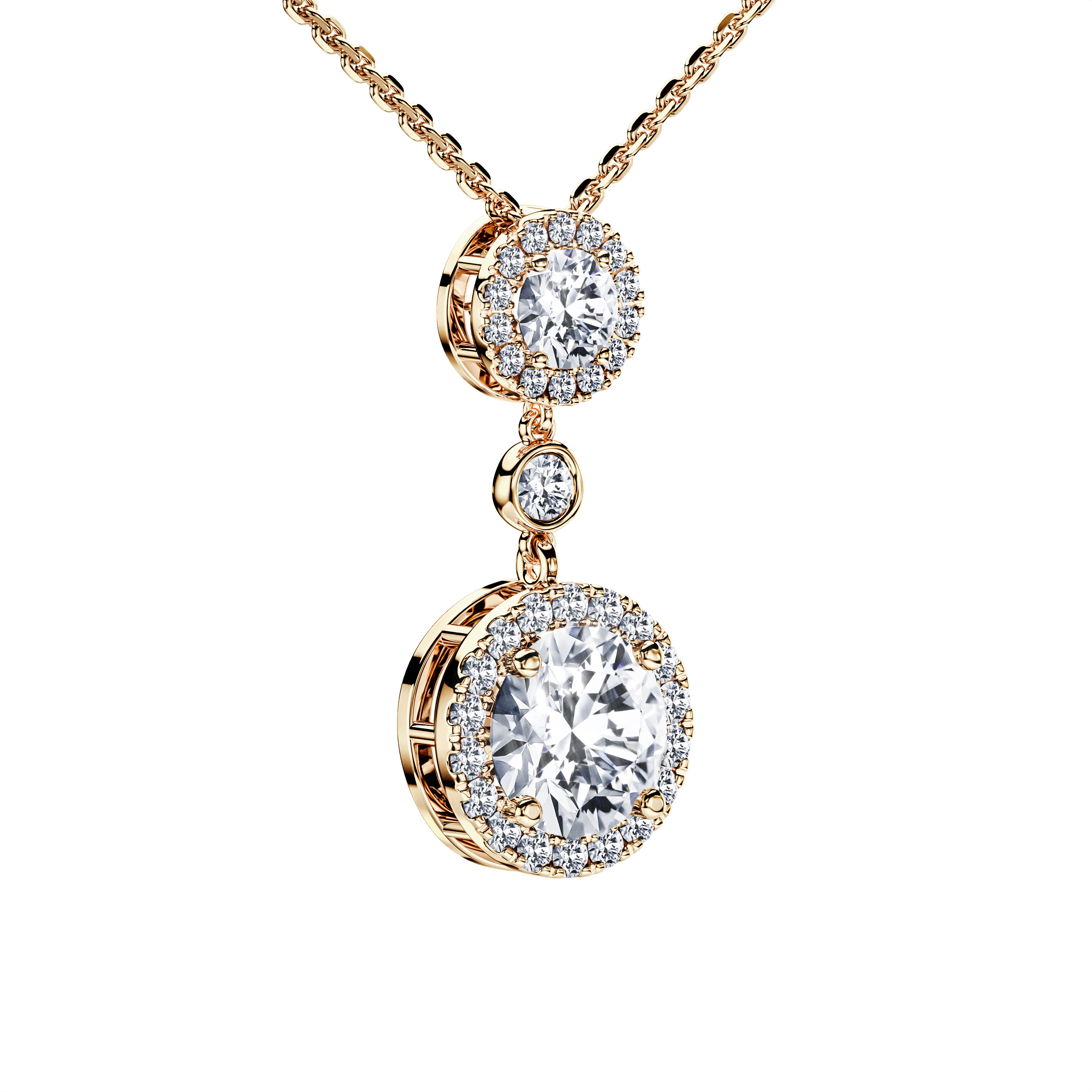 The Moon Ocean Drop Pendant in 18ct Yellow Gold with Round Centre Stone Alternate shot 3