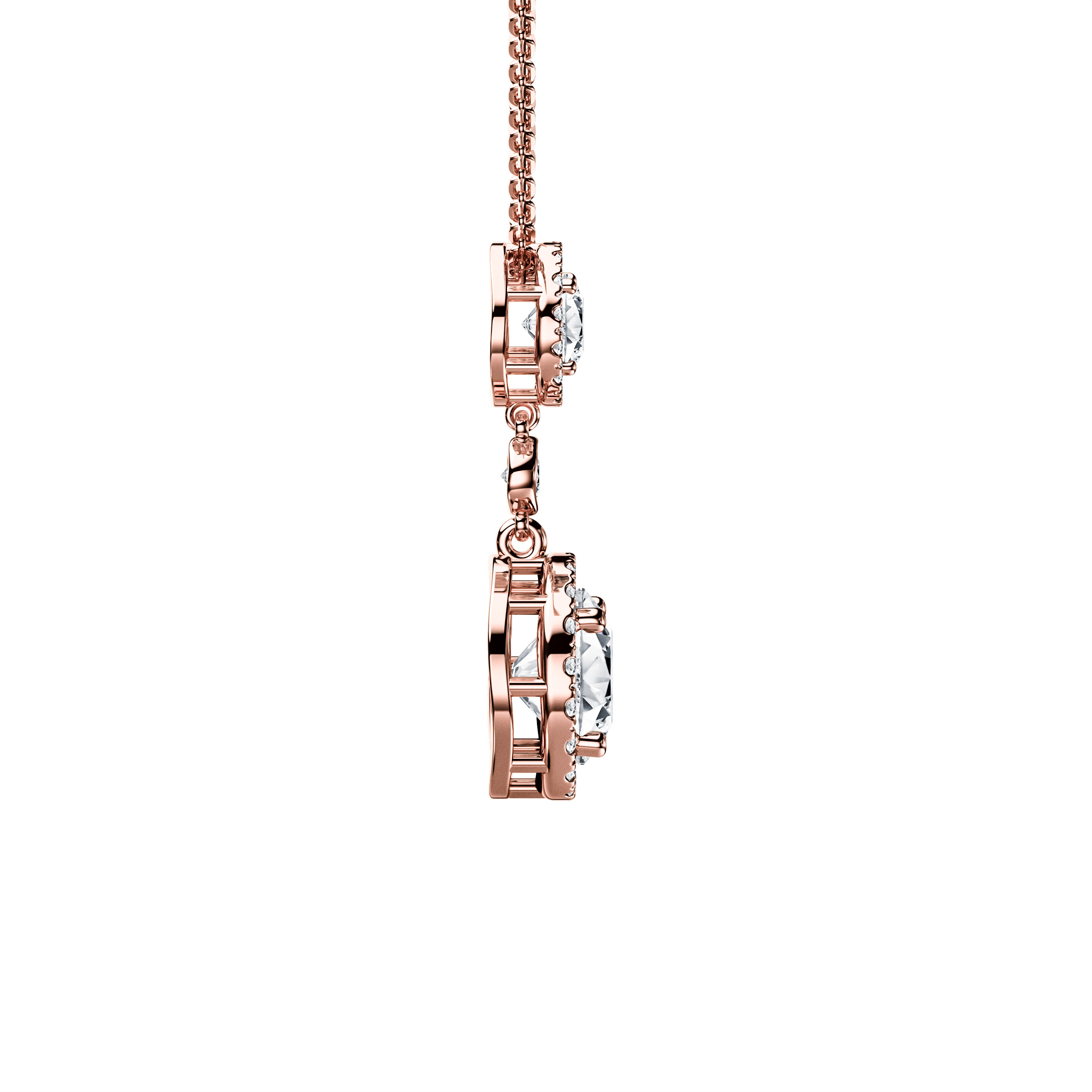 The Moon Ocean Drop Pendant in 18ct Rose Gold with Round Centre Stone Alternate shot 4