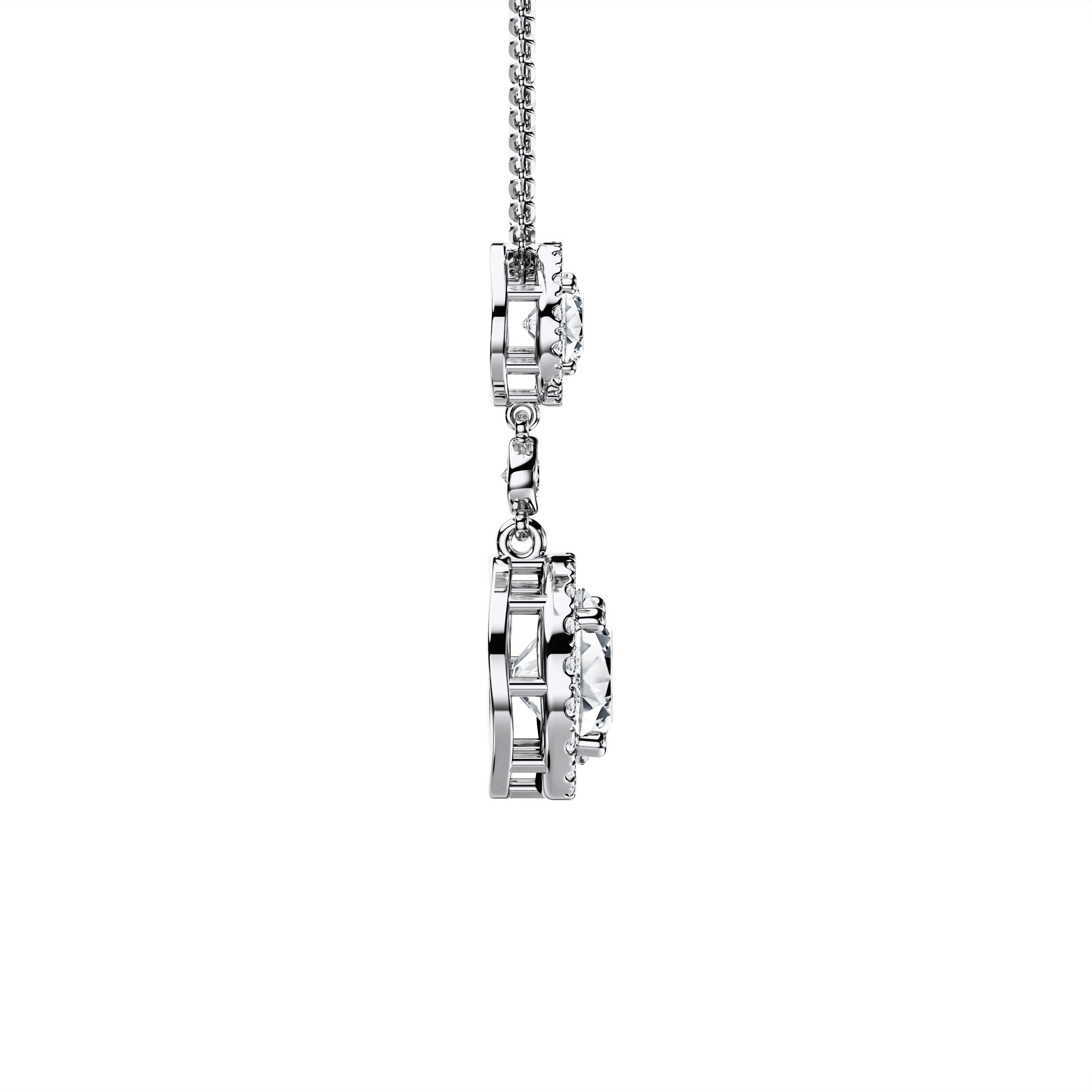The Moon Ocean Drop Pendant in 18ct White Gold with Round Centre Stone Alternate shot 4