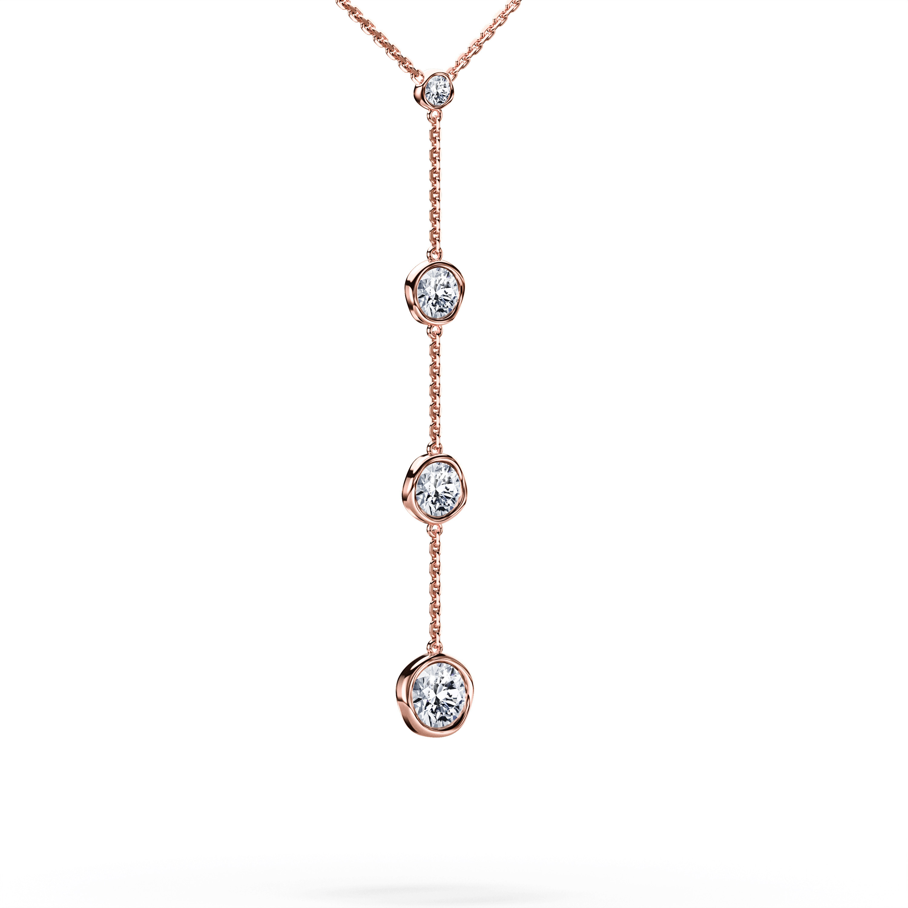 The Moon Ocean Drop Pendant in 18ct Rose Gold with Round Centre Stone Alternate shot 3