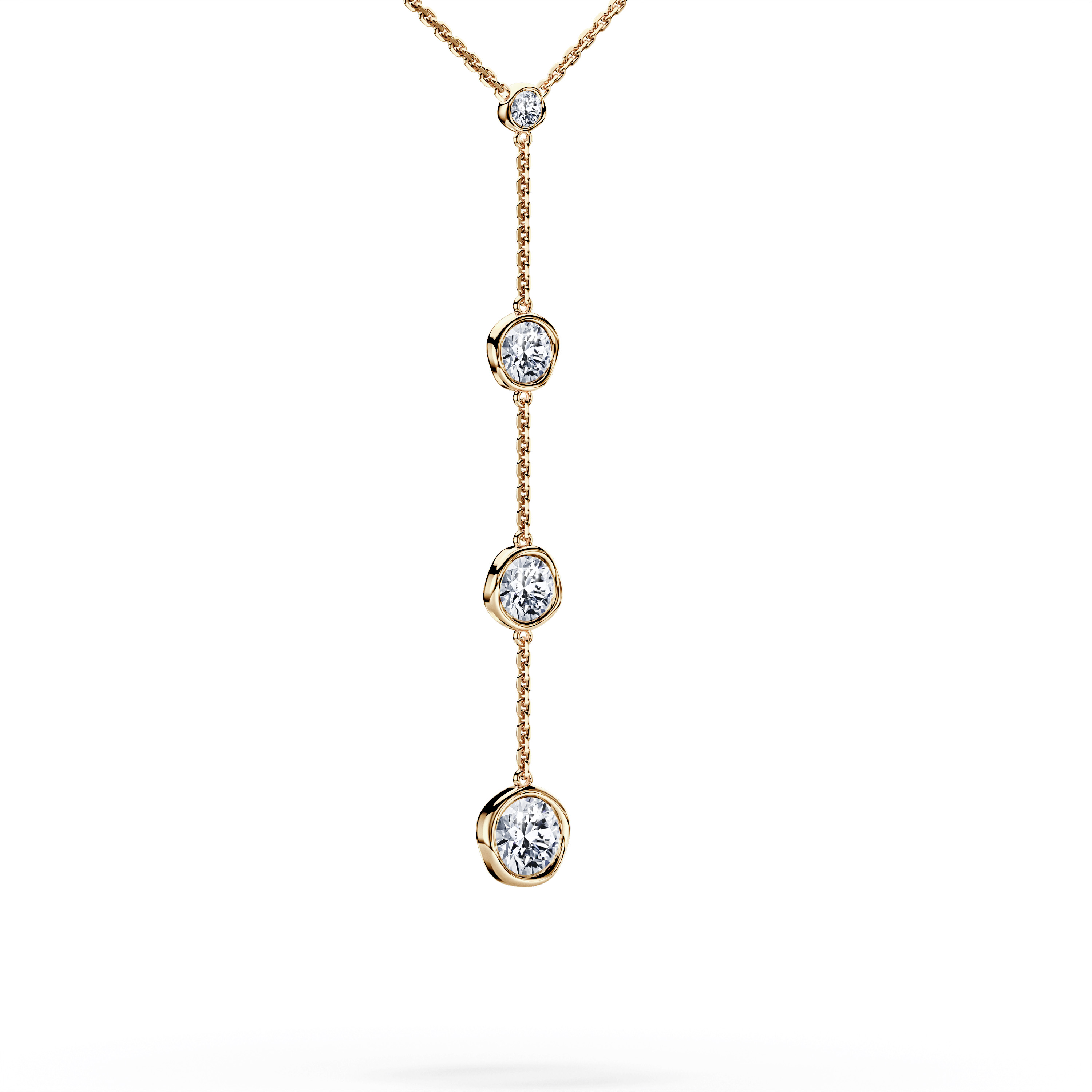 The Moon Ocean Drop Pendant in 18ct Yellow Gold with Round Centre Stone Alternate shot 3