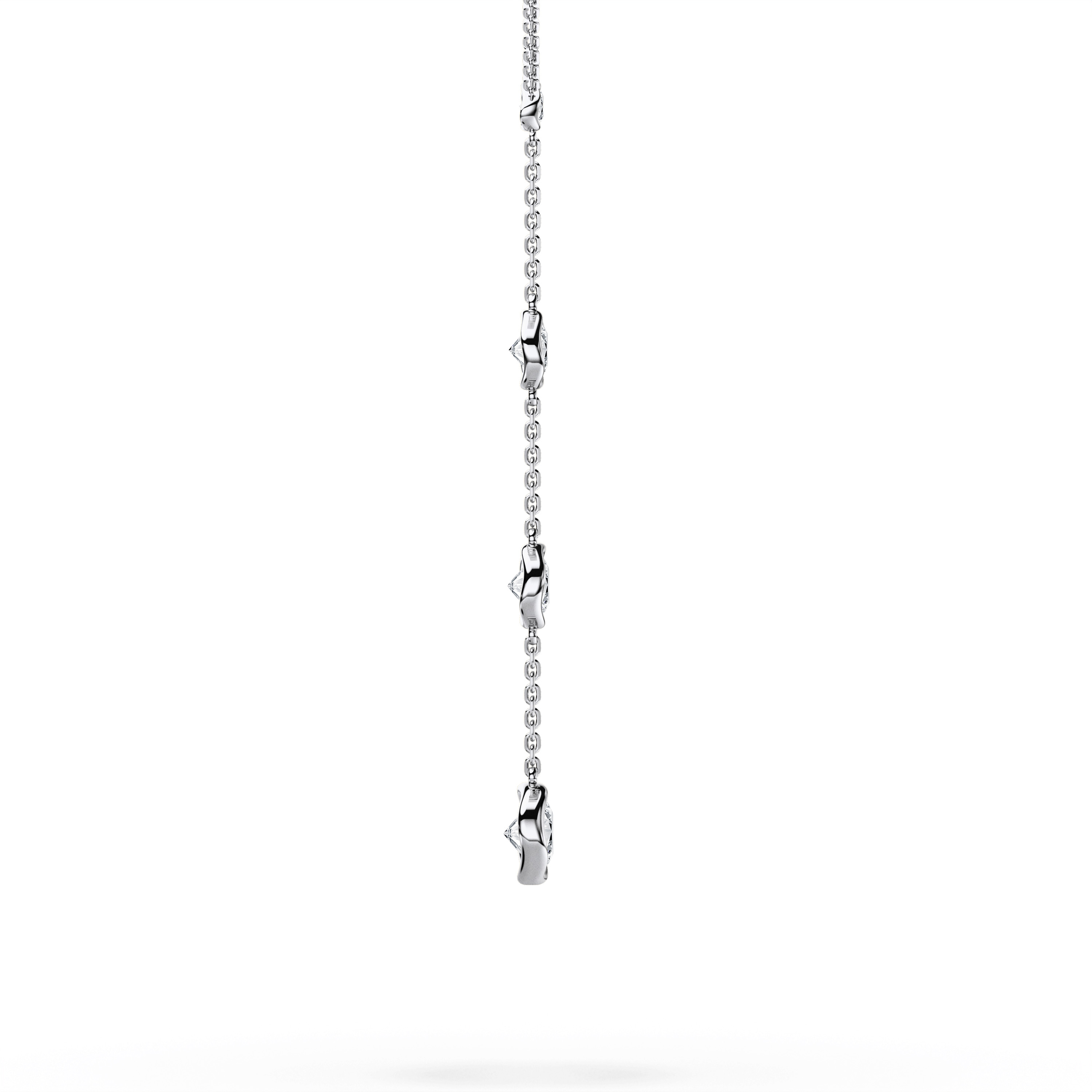 The Moon Ocean Drop Pendant in 18ct White Gold with Round Centre Stone Alternate shot 4