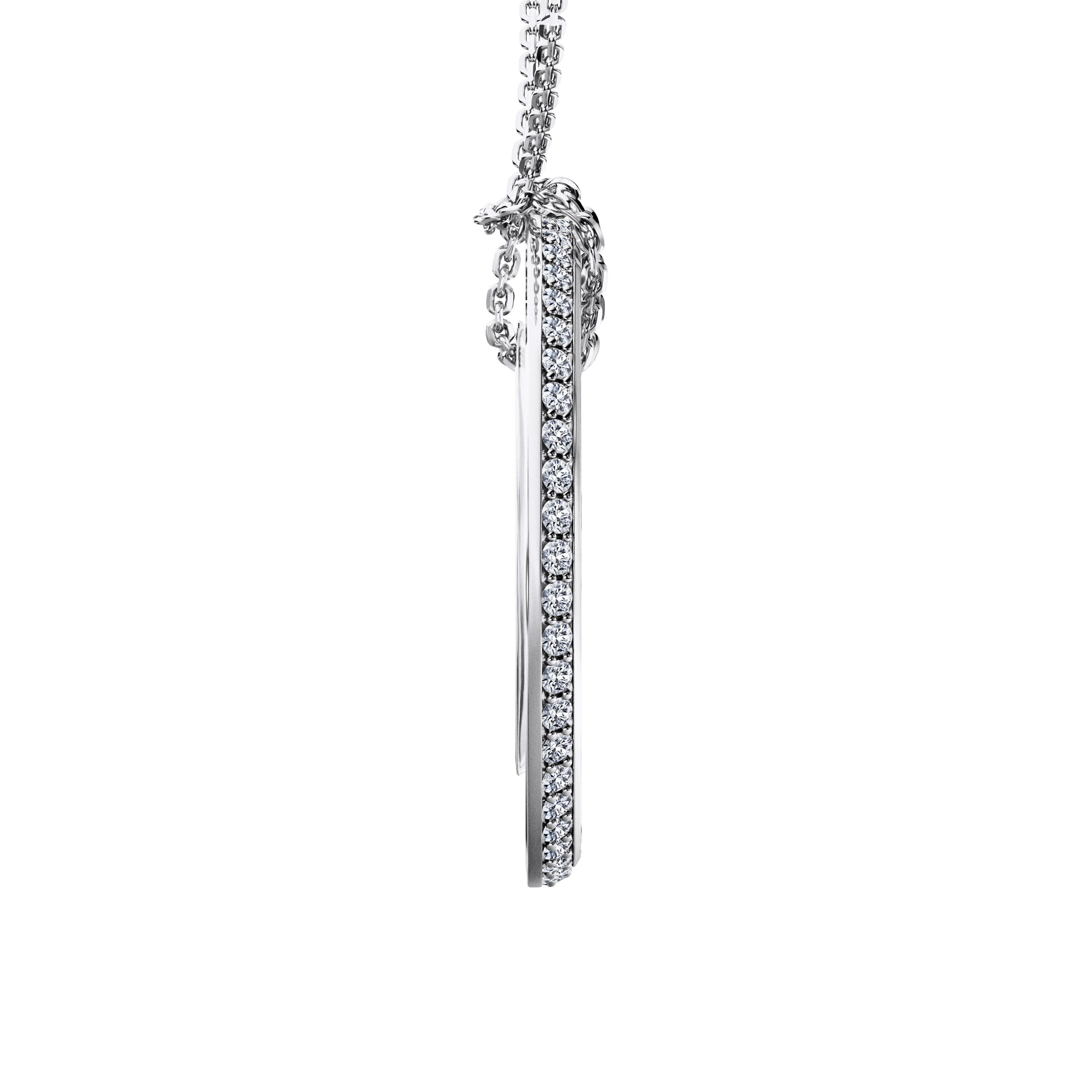 The Moon Ocean Halo Pendant in 18ct White Gold with Round Centre Stone Alternate shot 4