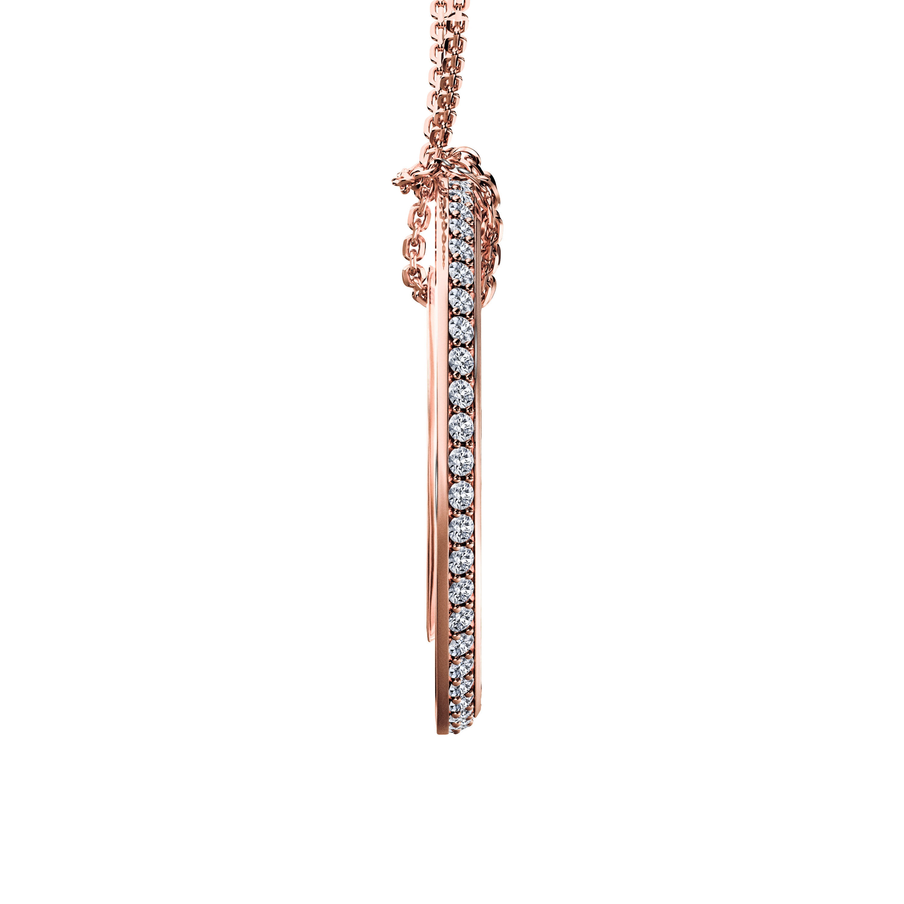The Moon Ocean Halo Pendant in 18ct Rose Gold with Round Centre Stone Alternate shot 4