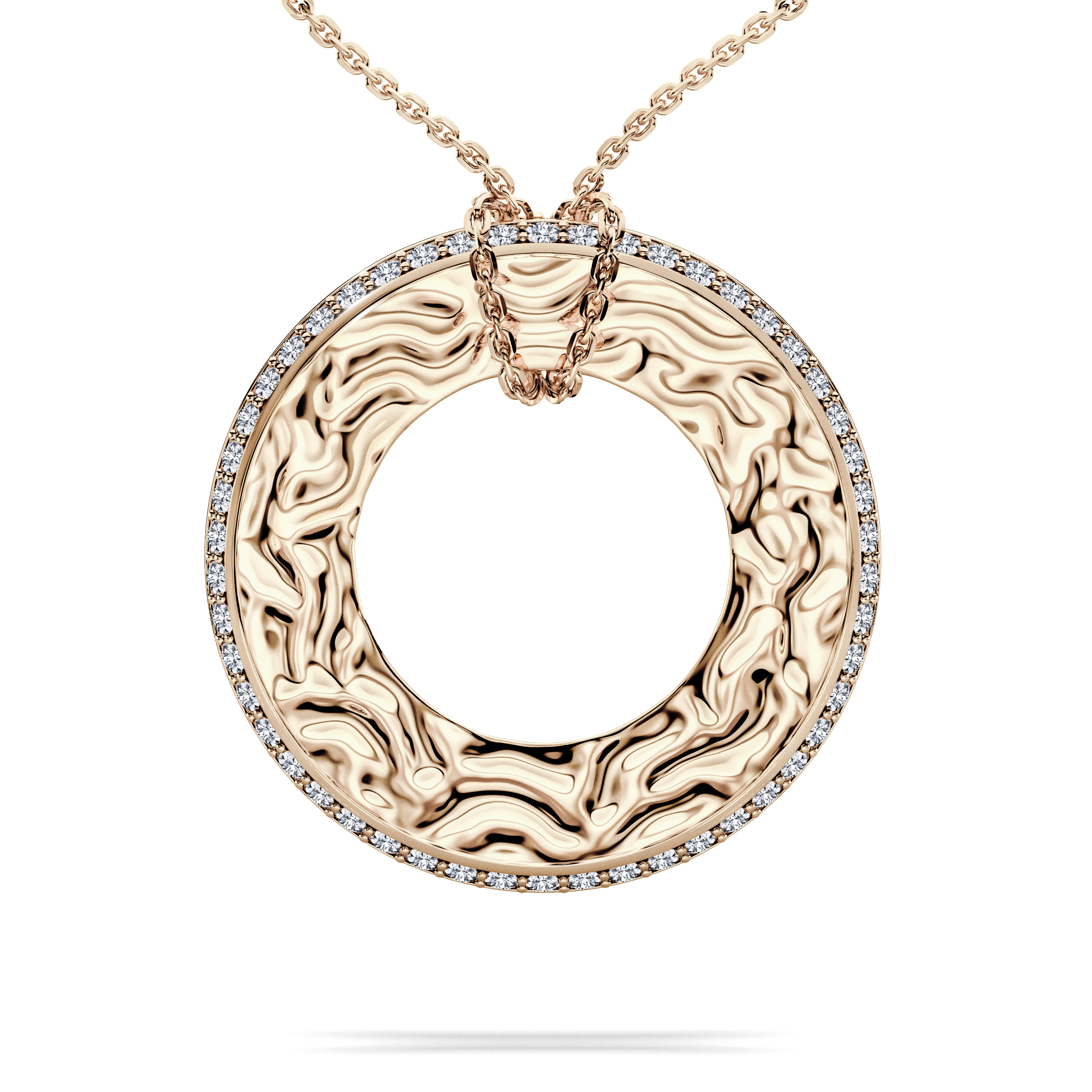 Halo, 18ct Yellow Gold Full Moon Pendant Round