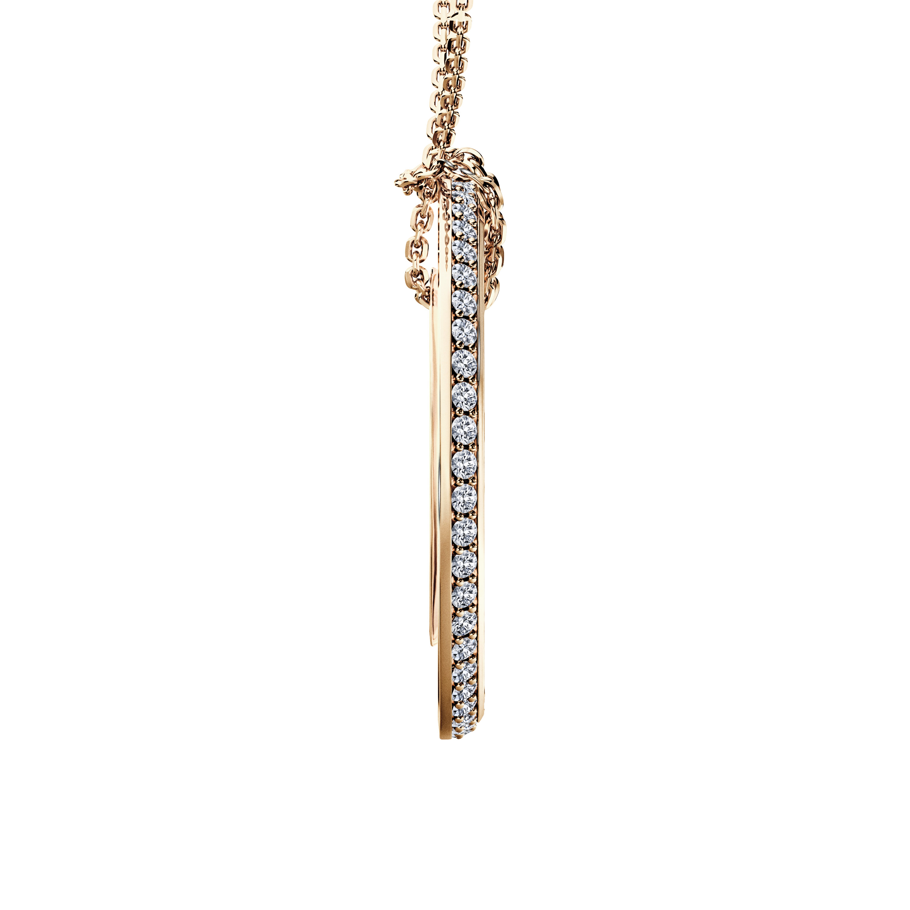 The Moon Ocean Halo Pendant in 18ct Yellow Gold with Round Centre Stone Alternate shot 4
