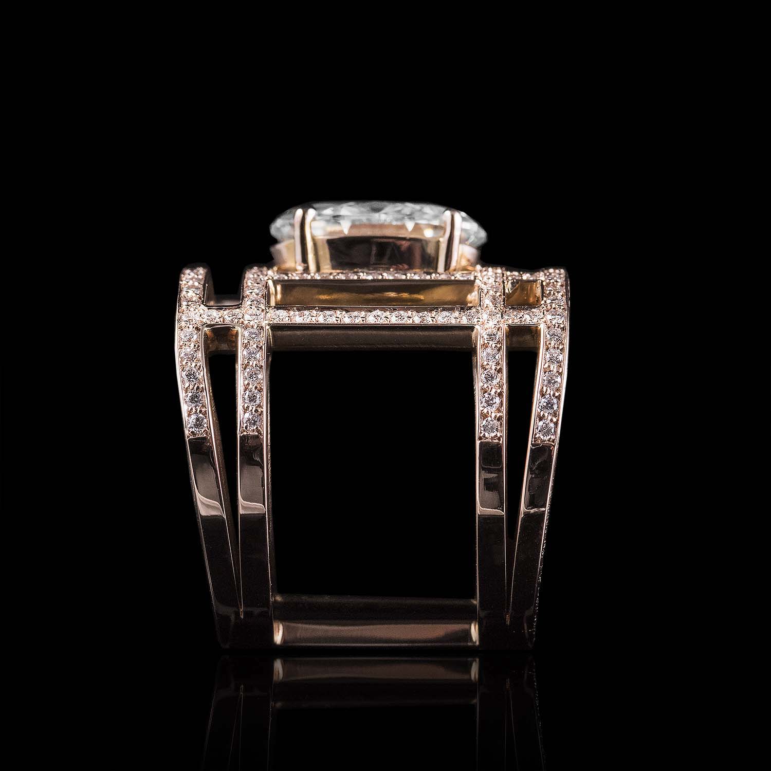 The Moon Ocean Rings in 18ct Rose Gold with Oval Centre Stone Alternate shot 4