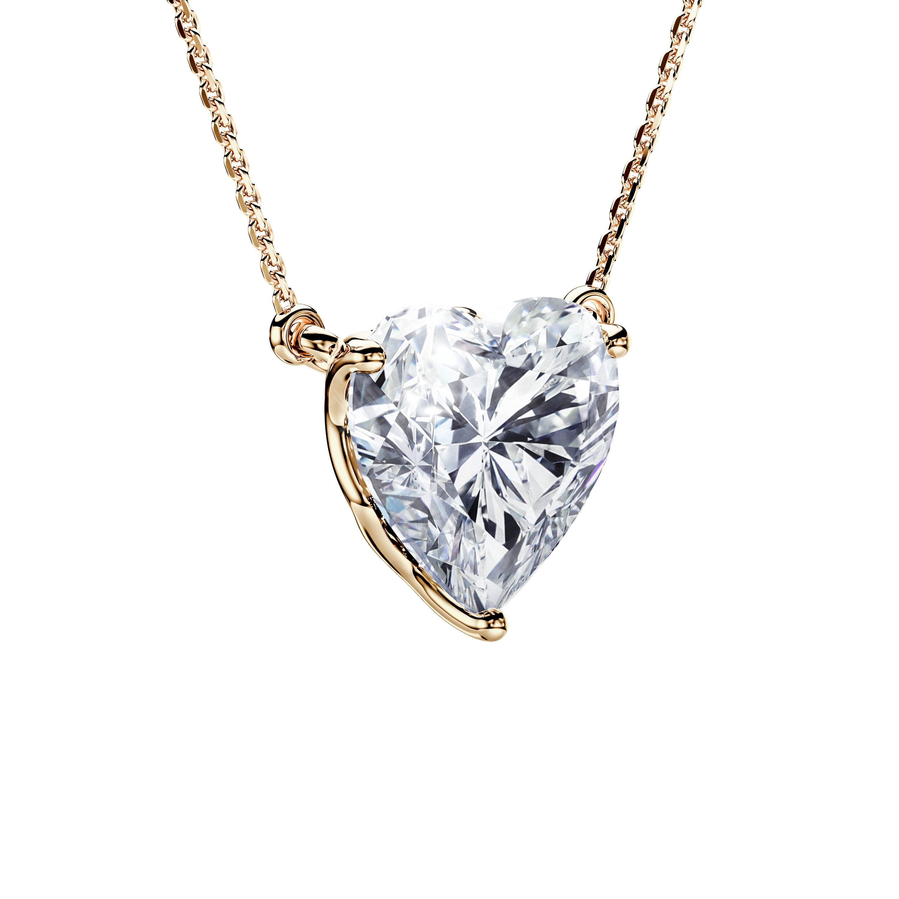 The Moon Ocean Stud Pendant in 18ct Yellow Gold with Heart Centre Stone Alternate shot 3