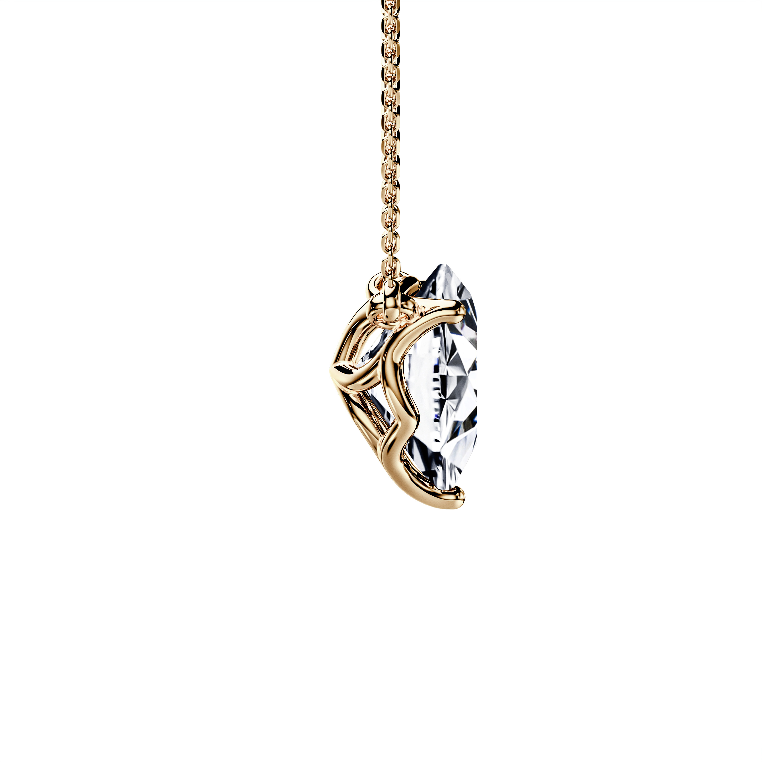 The Moon Ocean Stud Pendant in 18ct Yellow Gold with Heart Centre Stone Alternate shot 4
