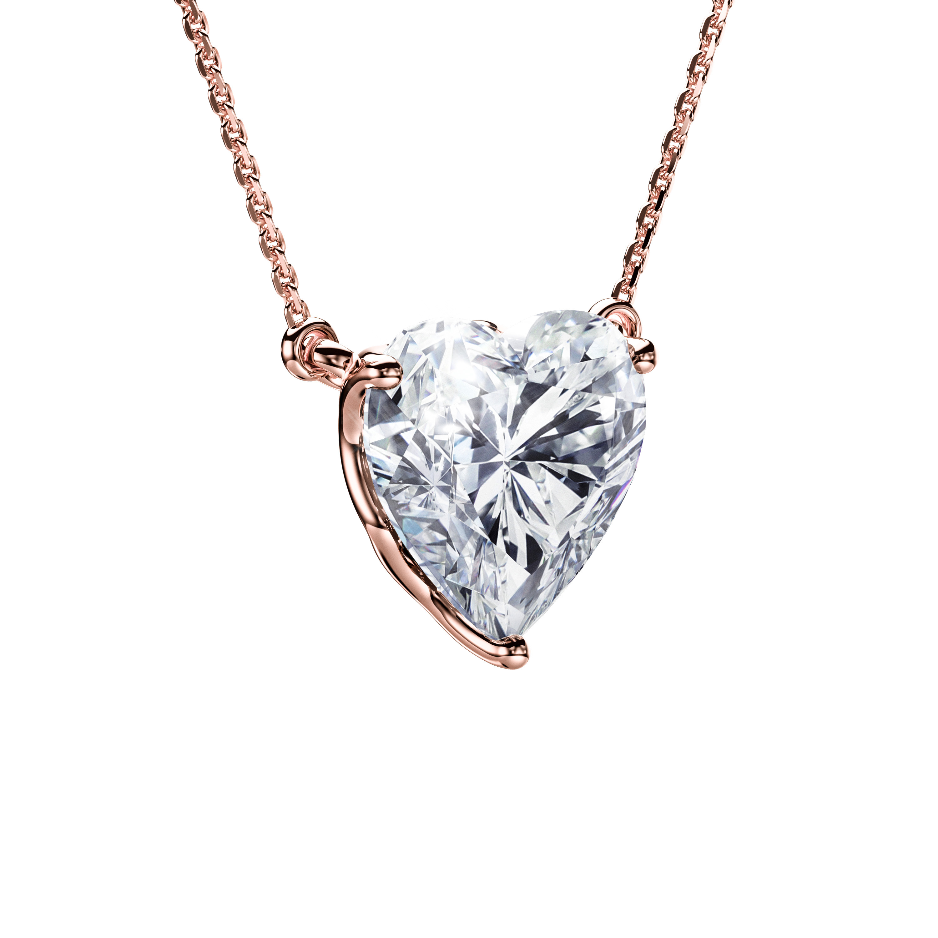 The Moon Ocean Stud Pendant in 18ct Rose Gold with Heart Centre Stone Alternate shot 3
