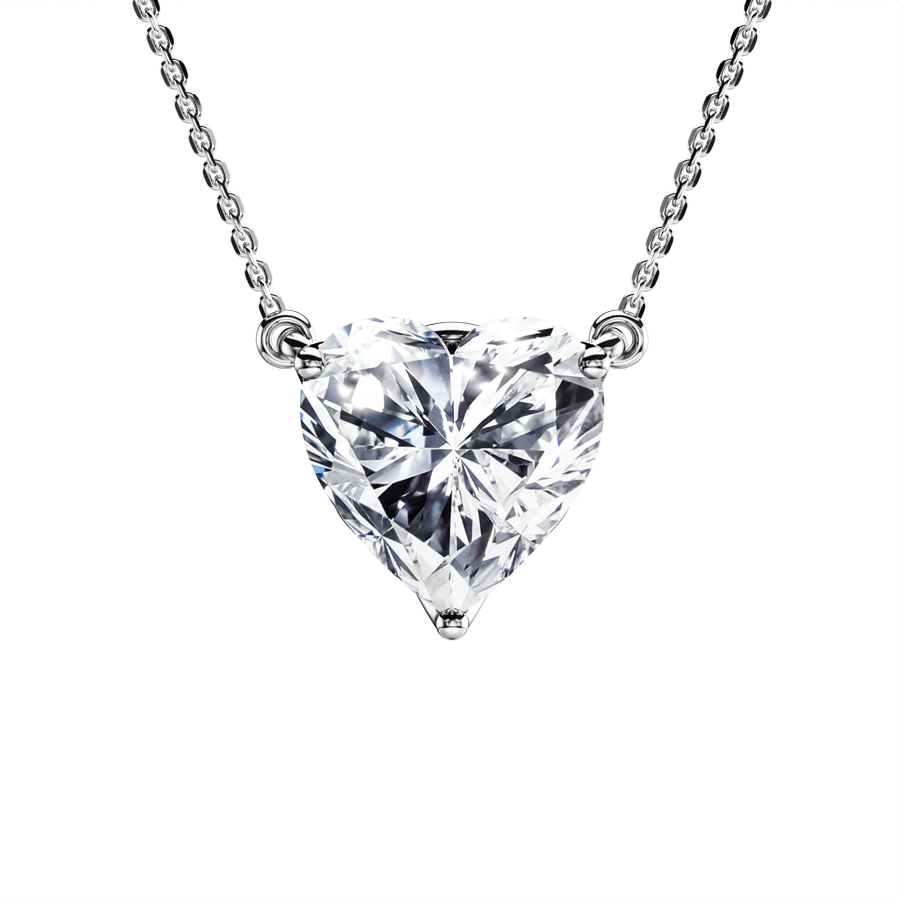 Stud, 18ct White Gold Love Pendant Heart