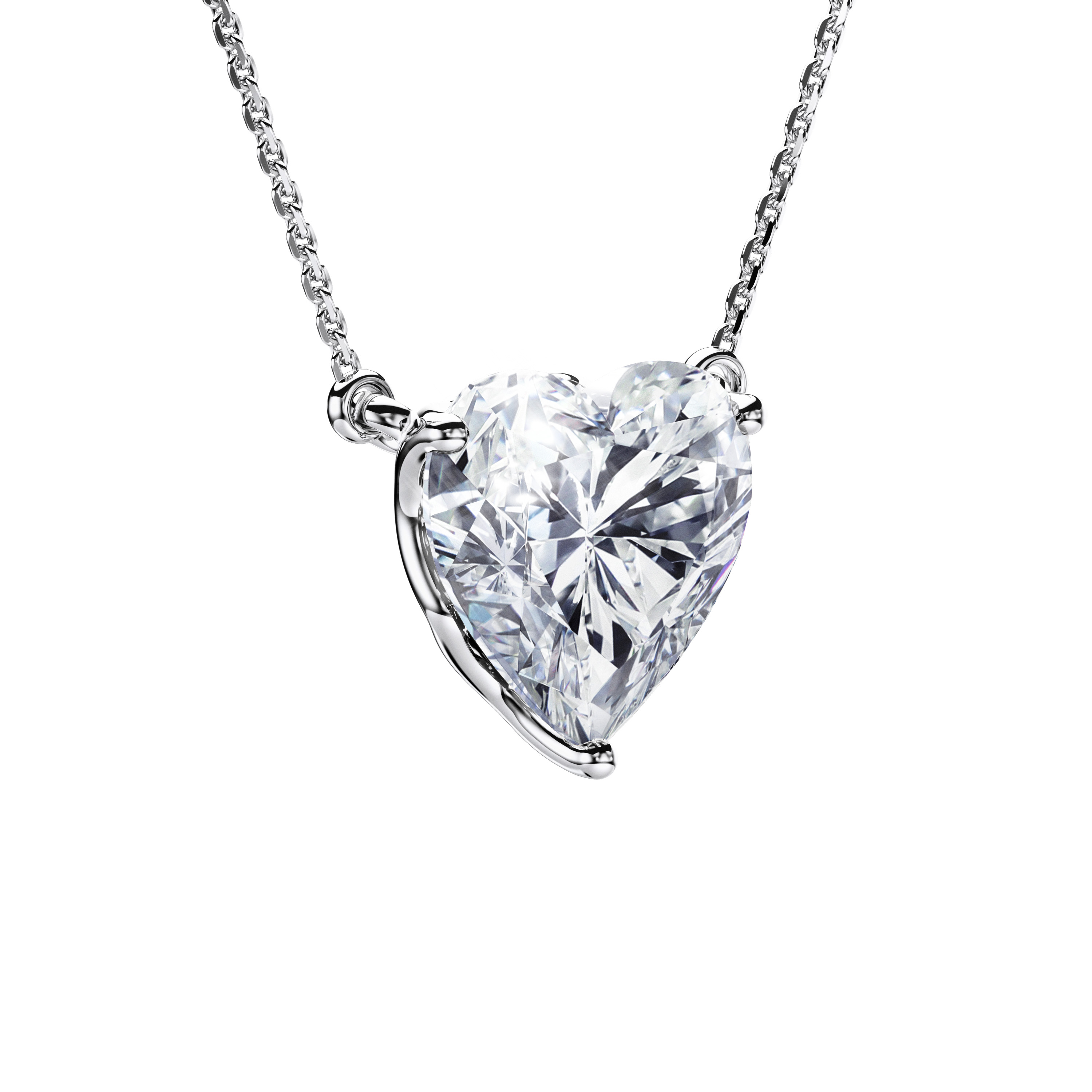 The Moon Ocean Stud Pendant in 18ct White Gold with Heart Centre Stone Alternate shot 3