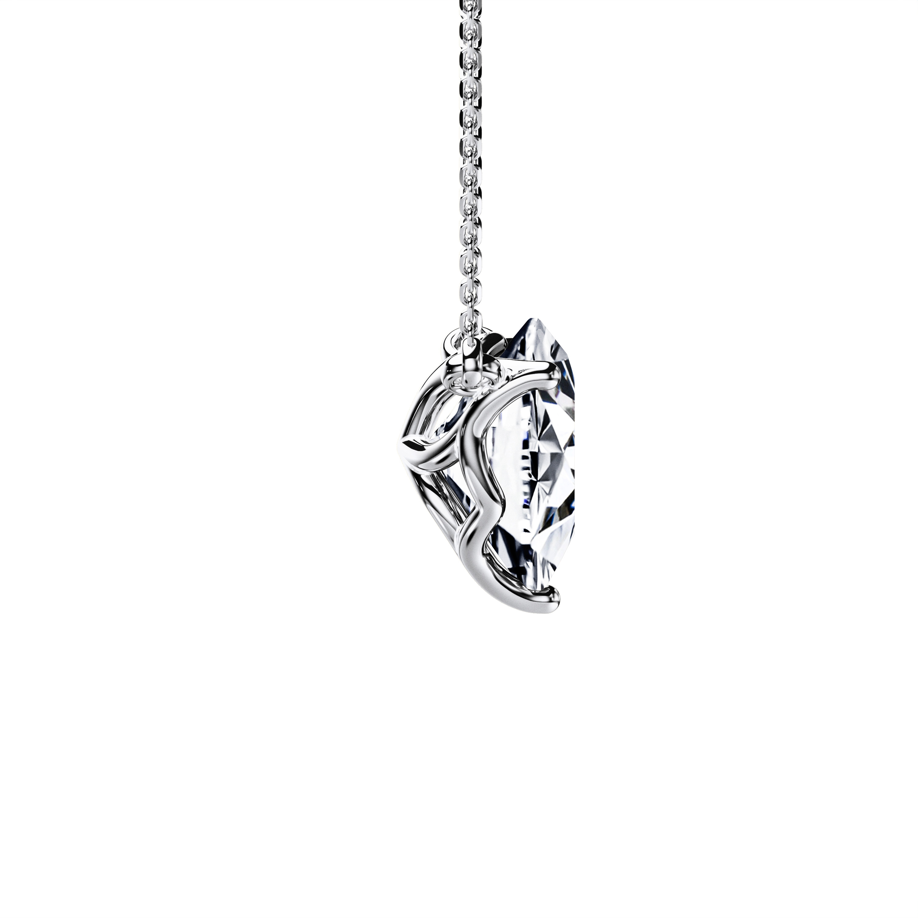 The Moon Ocean Stud Pendant in 18ct White Gold with Heart Centre Stone Alternate shot 4