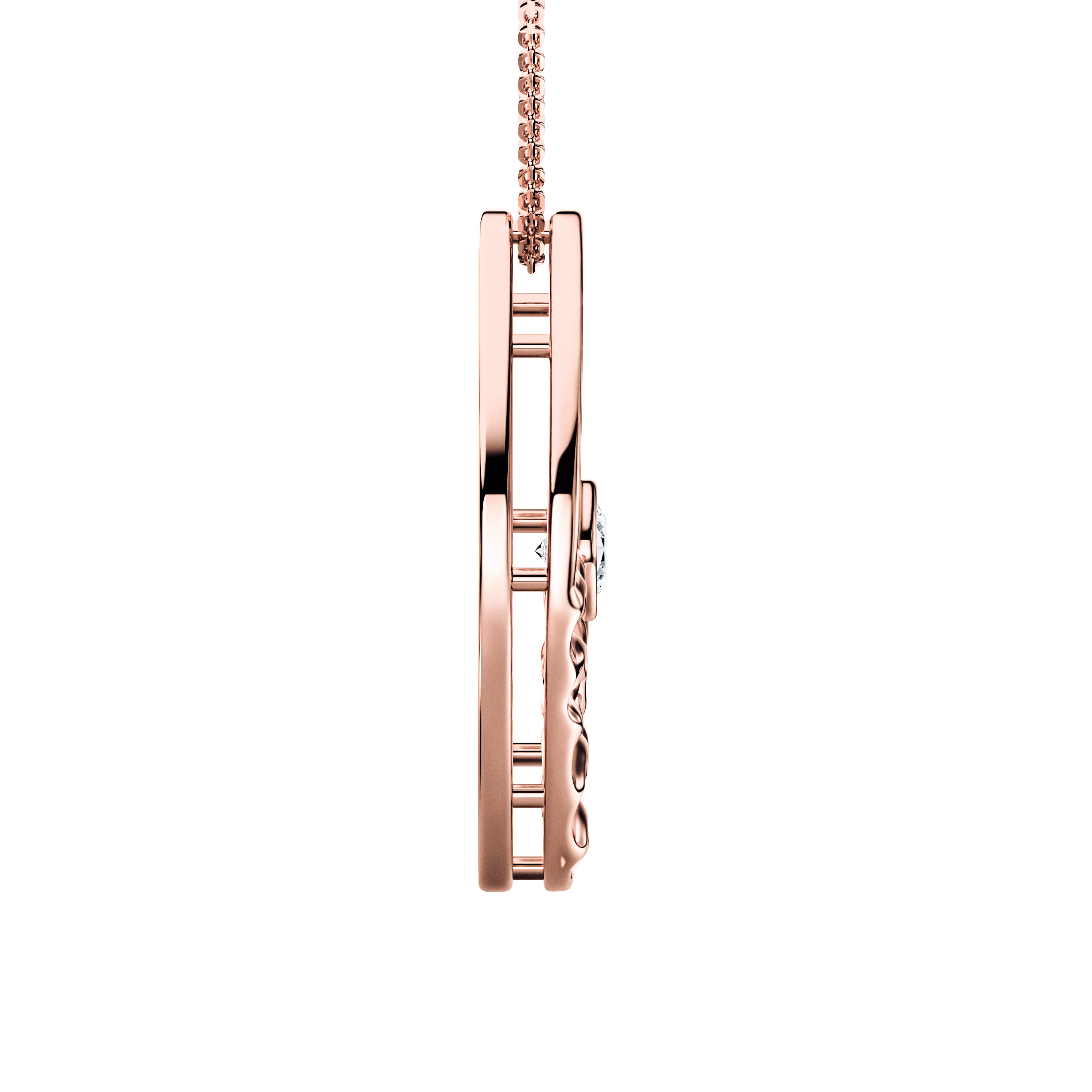 The Moon Ocean Bezel Pendant in 18ct Rose Gold with Round Centre Stone Alternate shot 4