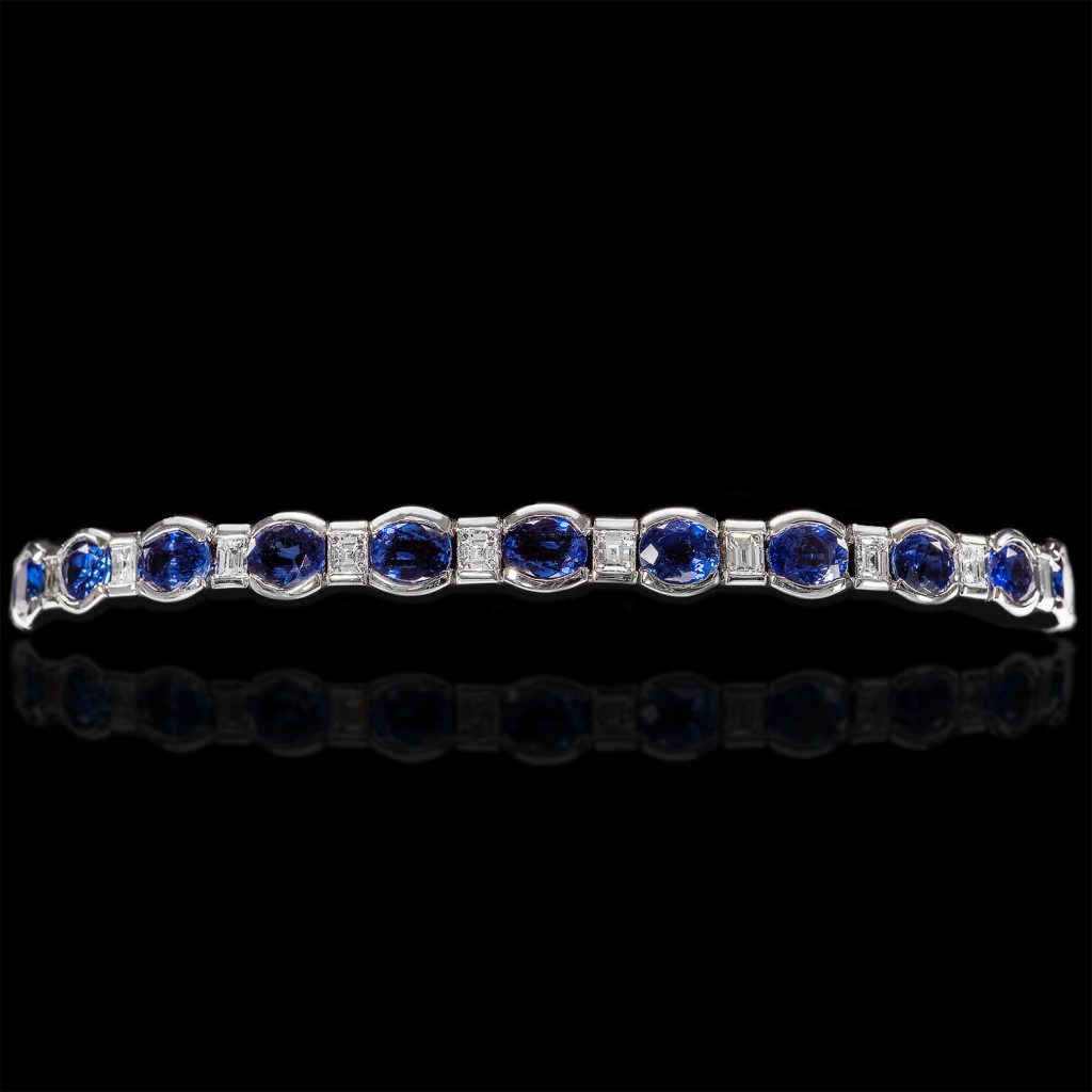 Platinum Blue Abyss Oval