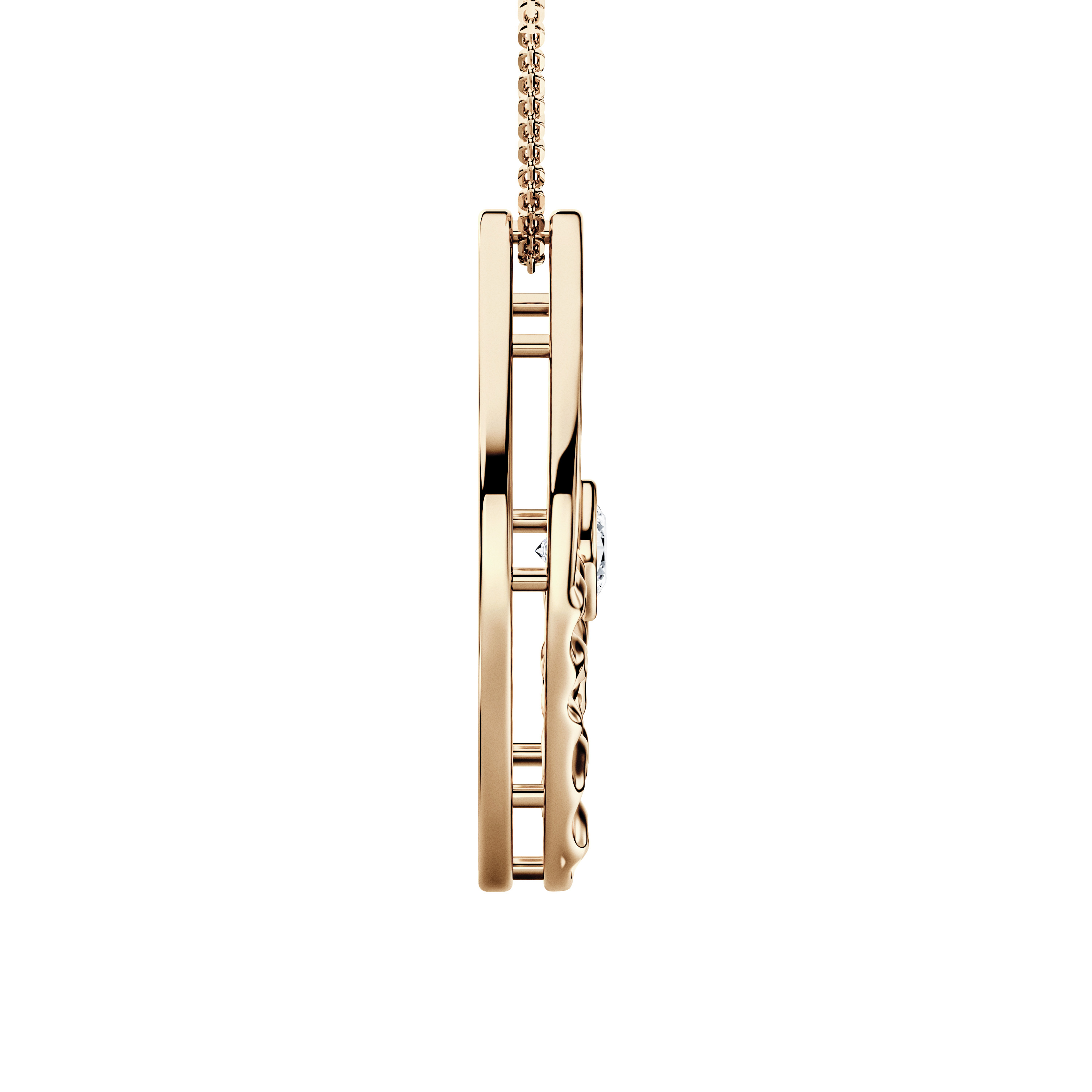 The Moon Ocean Bezel Pendant in 18ct Yellow Gold with Round Centre Stone Alternate shot 4