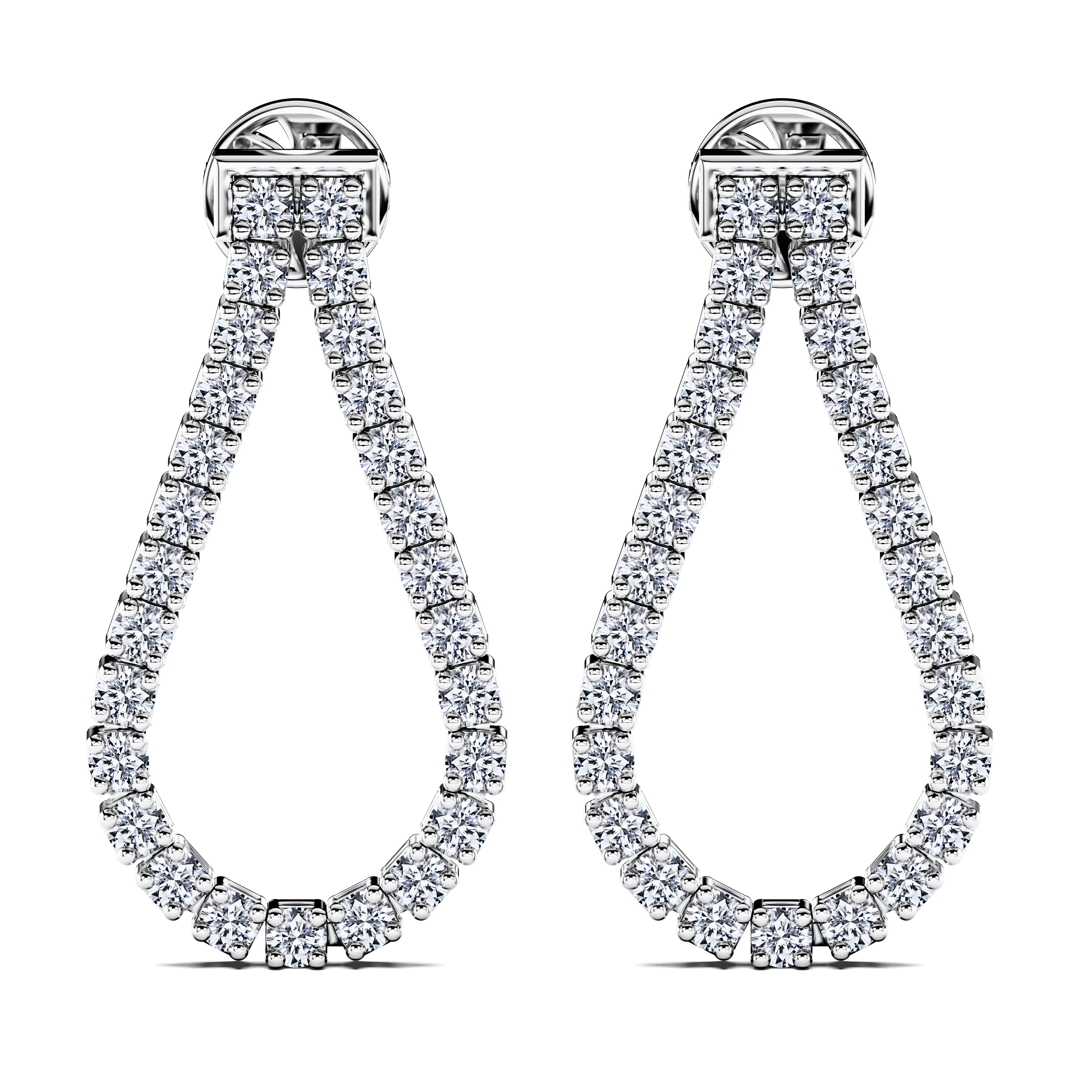 Tennis, 18ct White Gold Celestial Loop Earrings Round