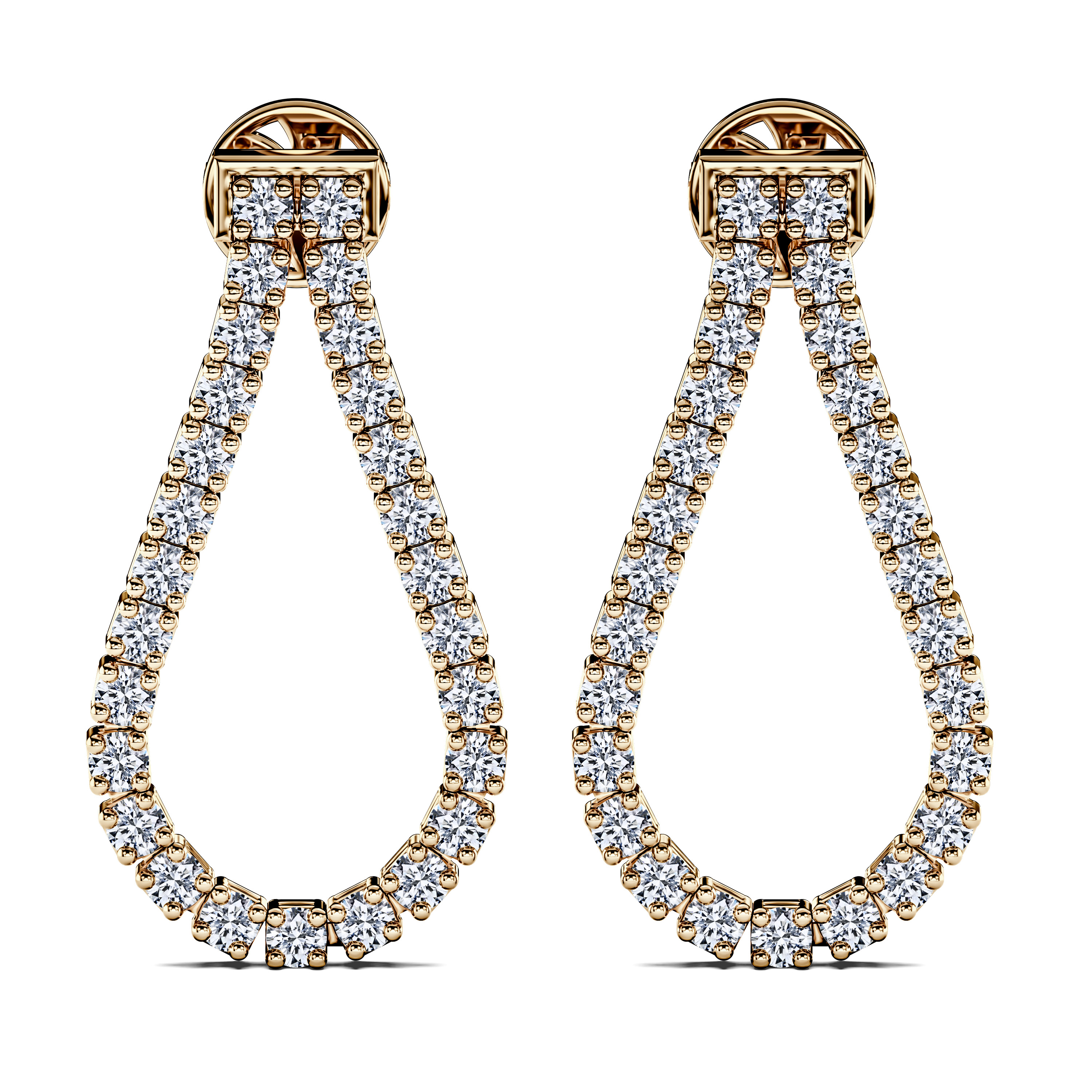 Tennis, 18ct Yellow Gold Celestial Loop Earrings Round