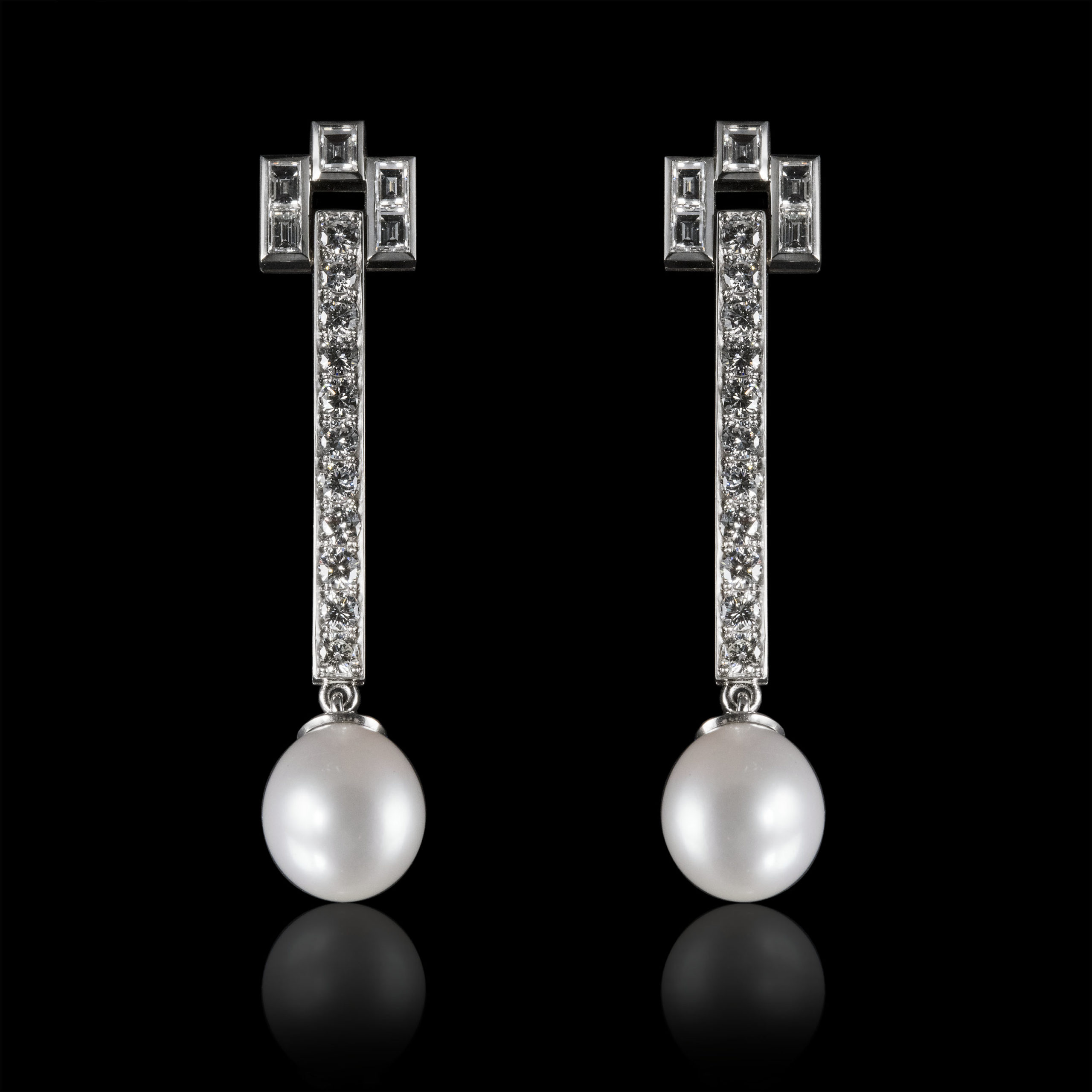 The Moon Ocean Earrings in Platinum Alternate shot 1