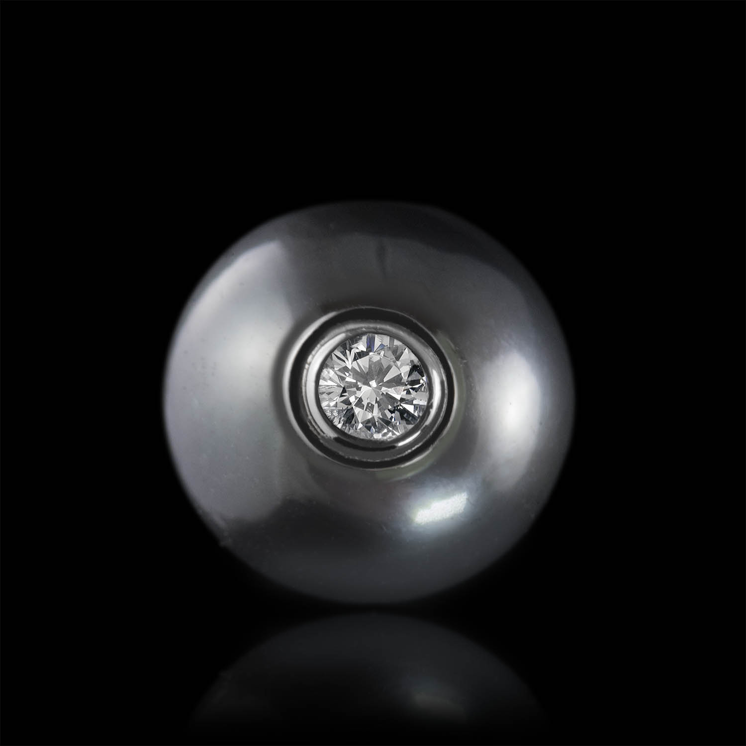 The Moon Ocean Earrings in Platinum Alternate shot 2