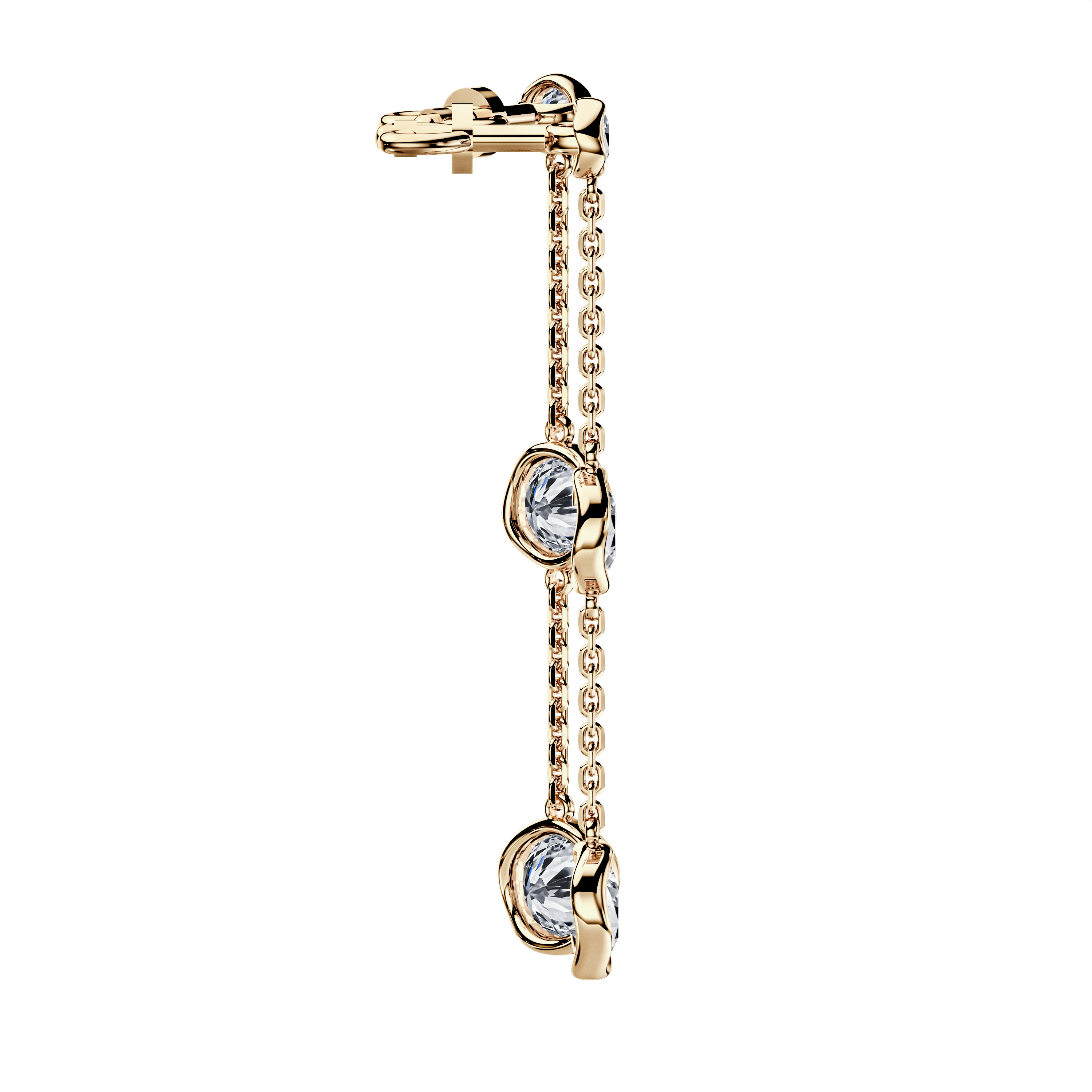 The Moon Ocean Bezel Earrings in 18ct Yellow Gold with Round Centre Stone Alternate shot 4
