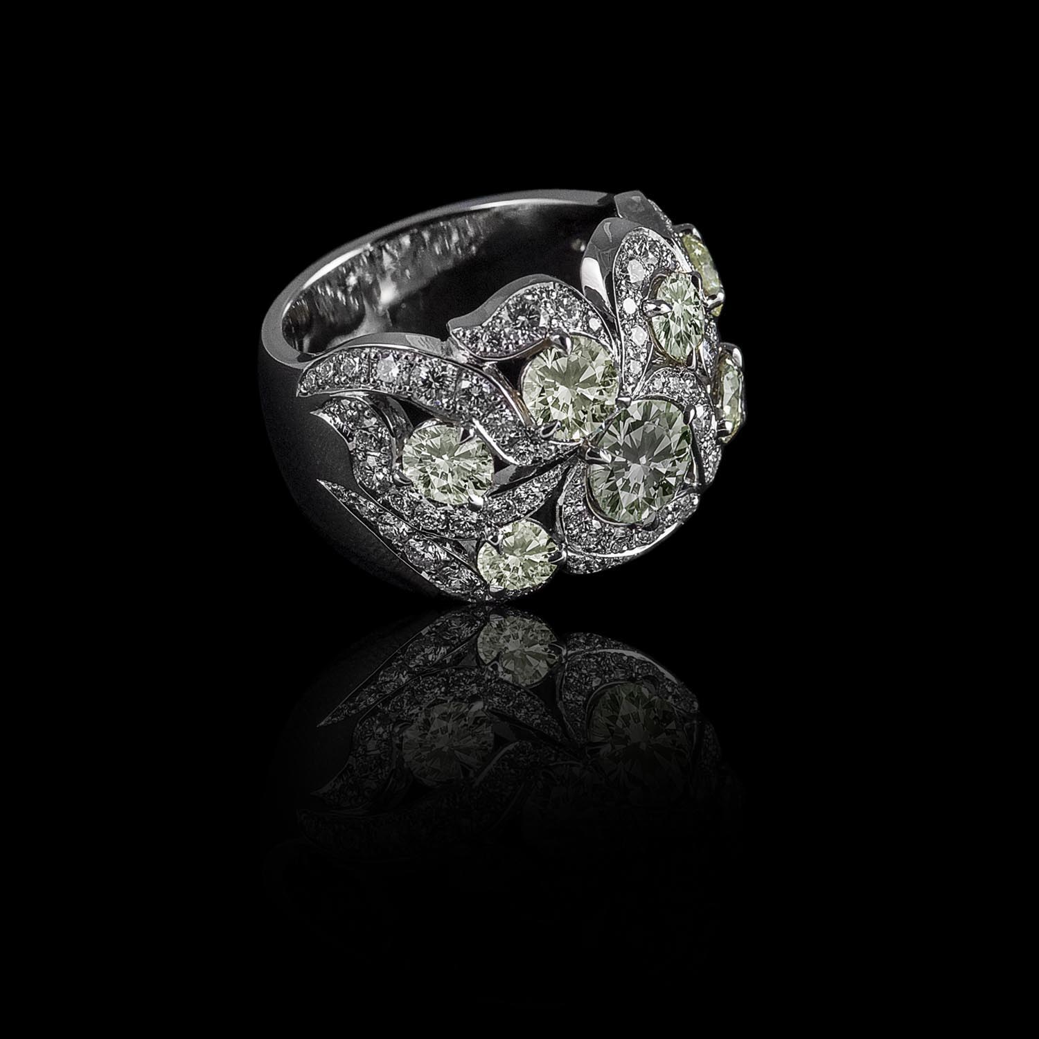 The Moon Ocean Rings in Platinum Alternate shot 3