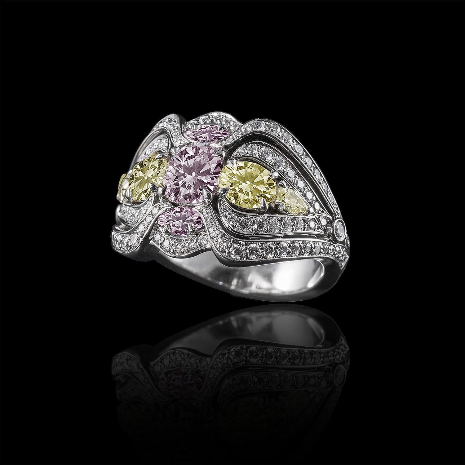 The Moon Ocean Rings in Platinum Alternate shot 2