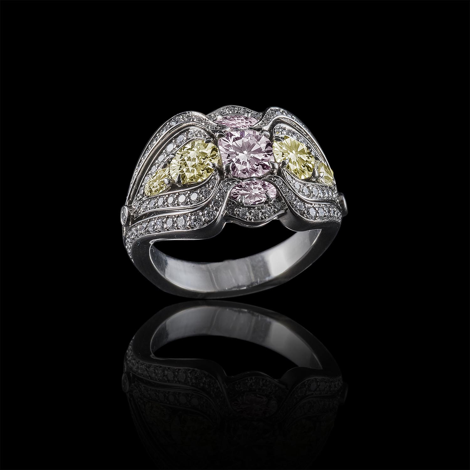 The Moon Ocean Rings in Platinum Alternate shot 4