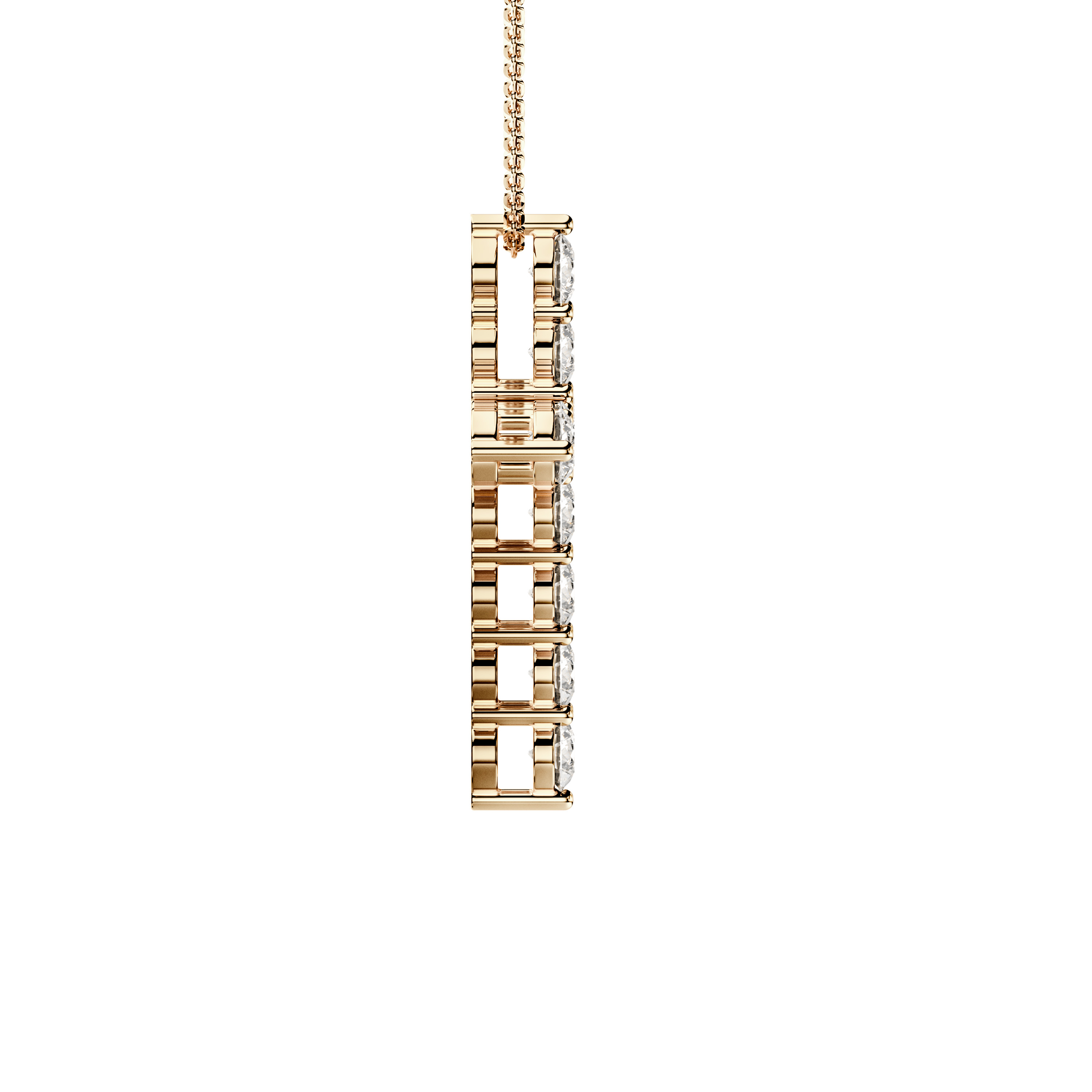 The Moon Ocean Pendant in 18ct Yellow Gold with Round Centre Stone Alternate shot 4