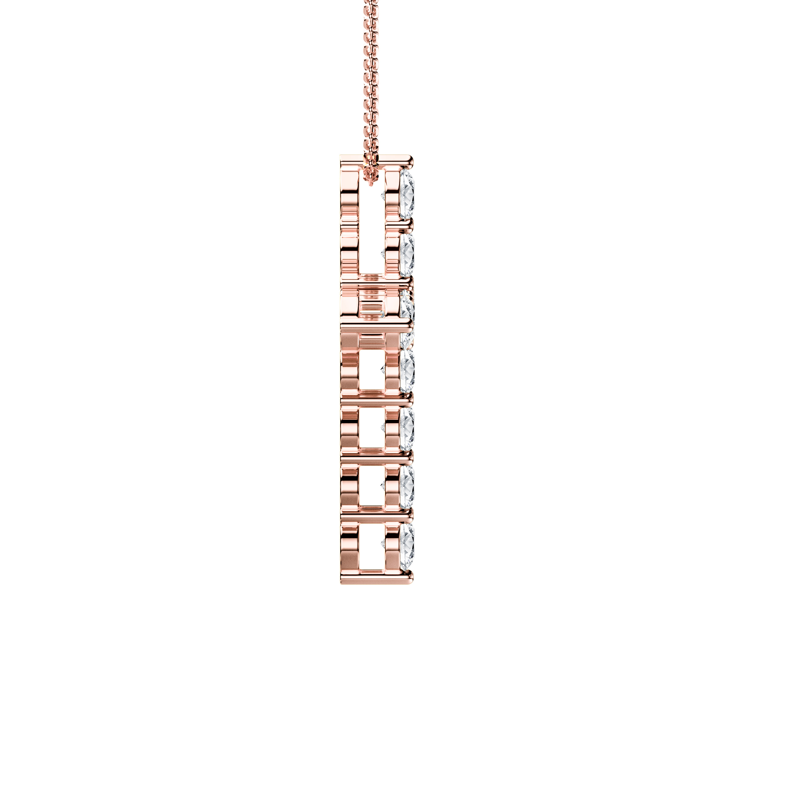 The Moon Ocean Pendant in 18ct Rose Gold with Round Centre Stone Alternate shot 4