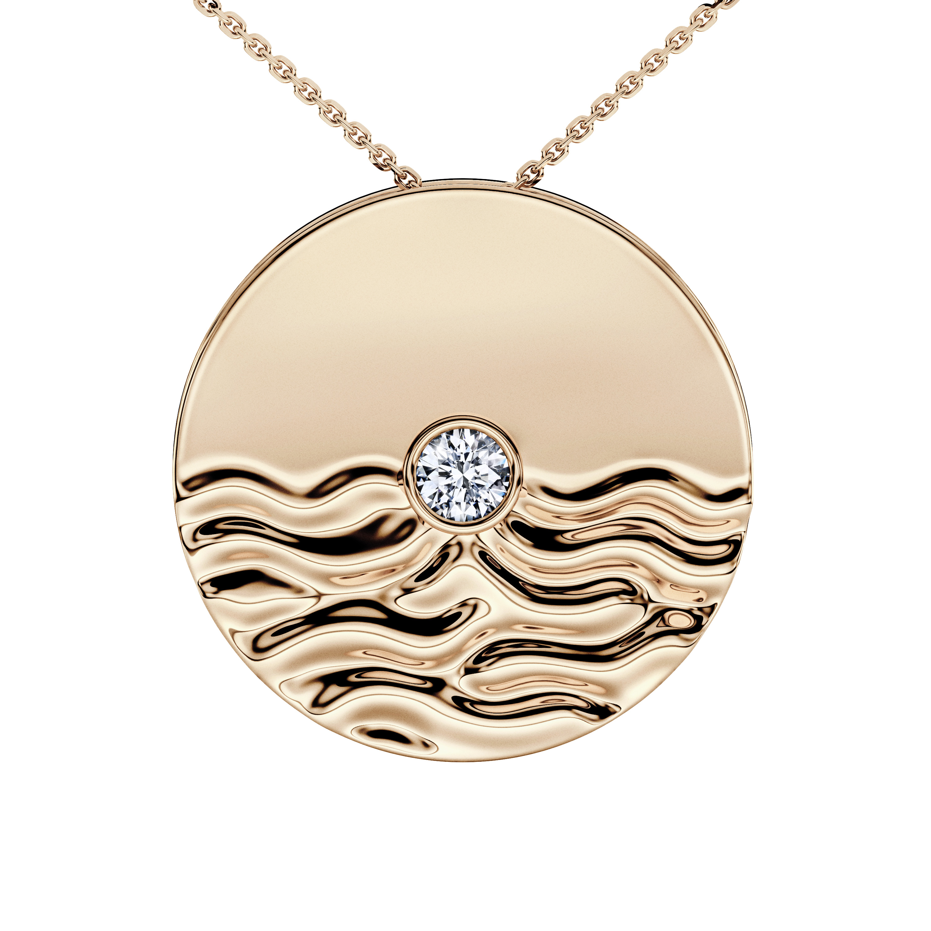Bezel, 18ct Yellow Gold Night Sky Pendant Round