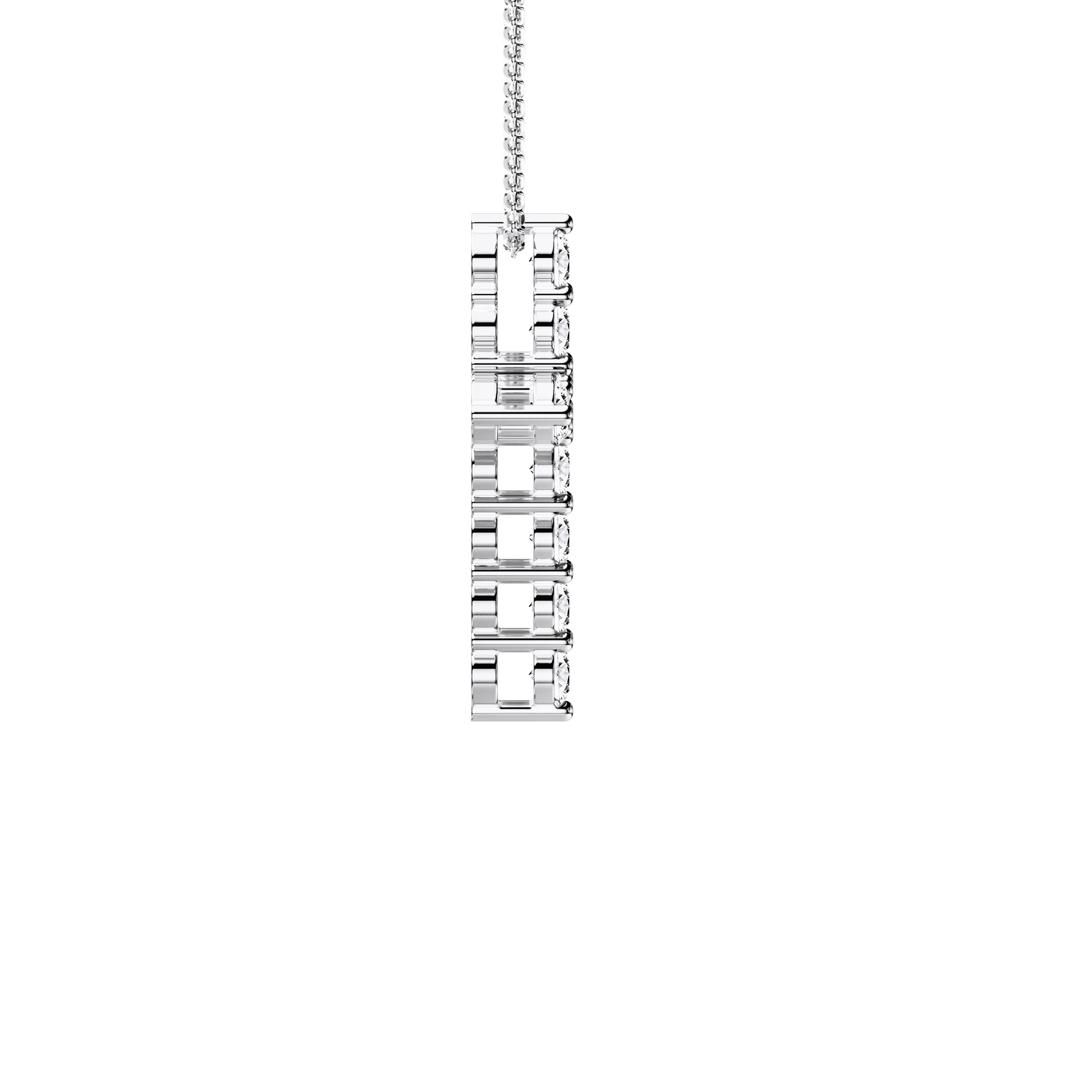 The Moon Ocean Pendant in 18ct White Gold with Round Centre Stone Alternate shot 4