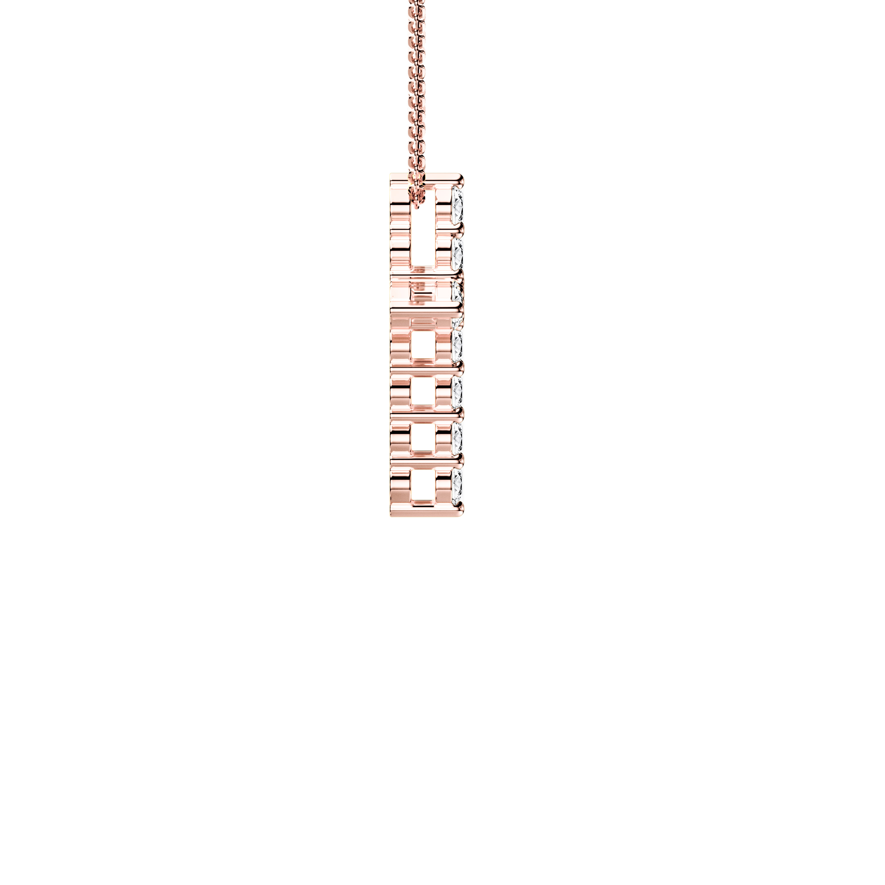The Moon Ocean Pendant in 18ct Rose Gold with Round Centre Stone Alternate shot 4