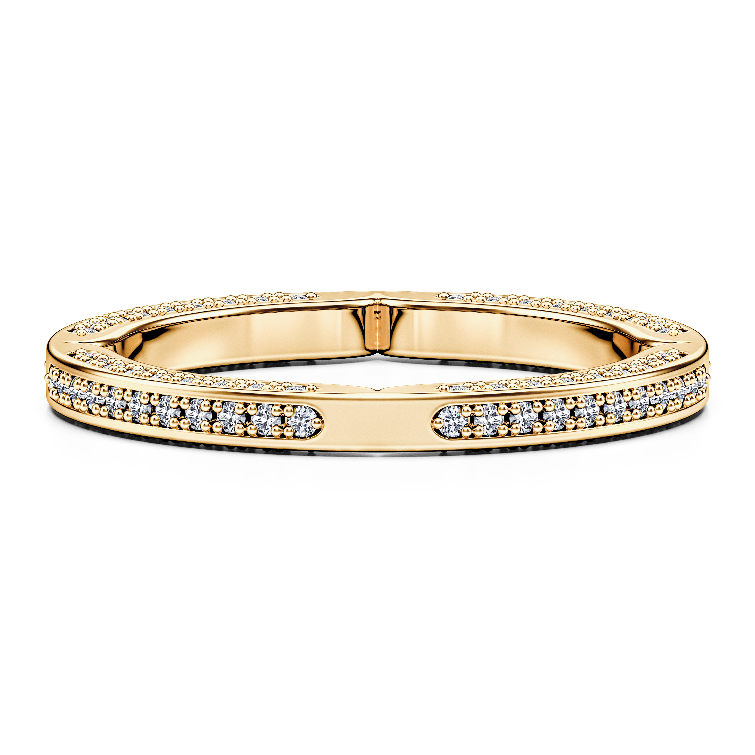 Diamonds, 18ct Yellow Gold wedding ring Euphoria Bead Set Ring