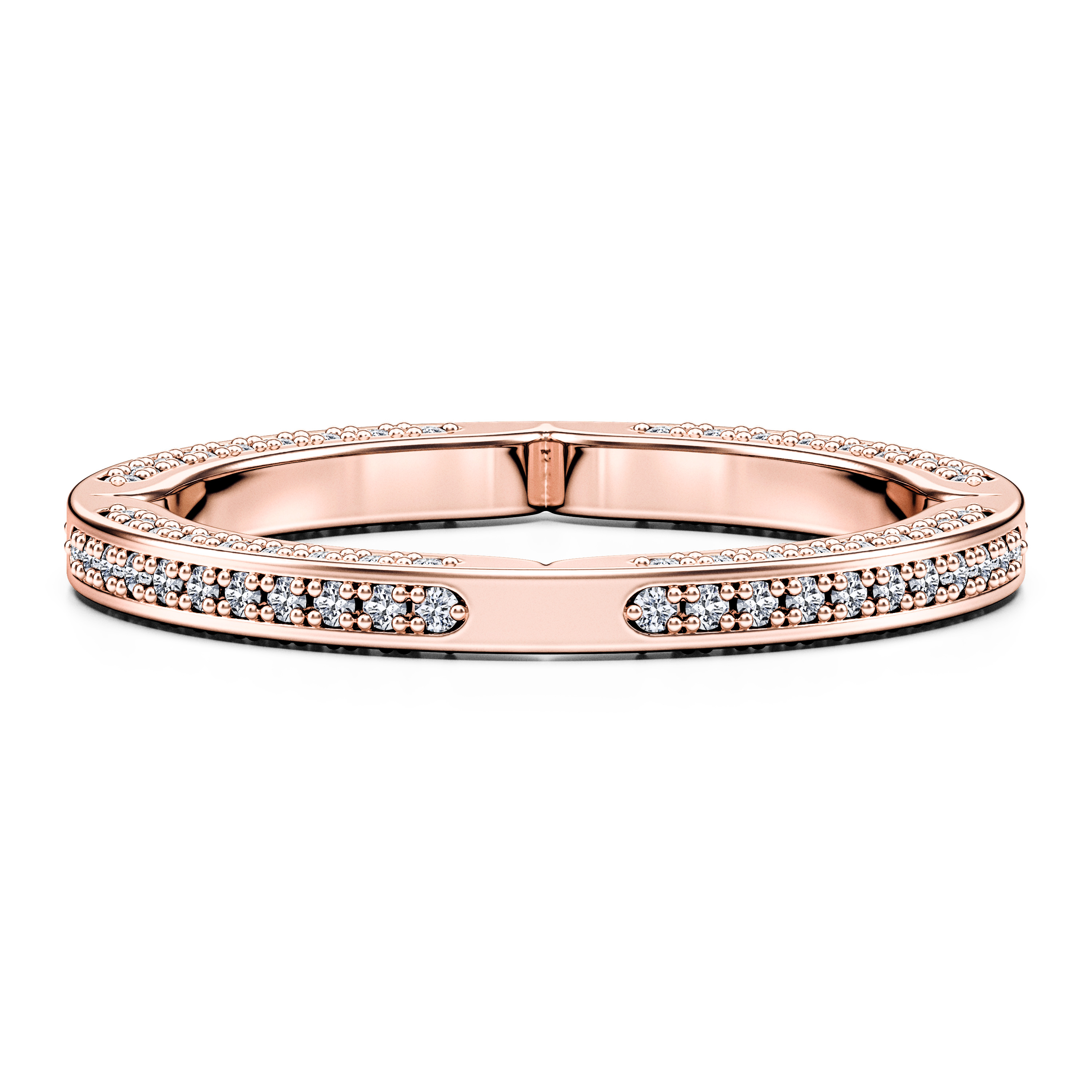 Diamonds, 18ct Rose Gold wedding ring Euphoria Bead Set Ring