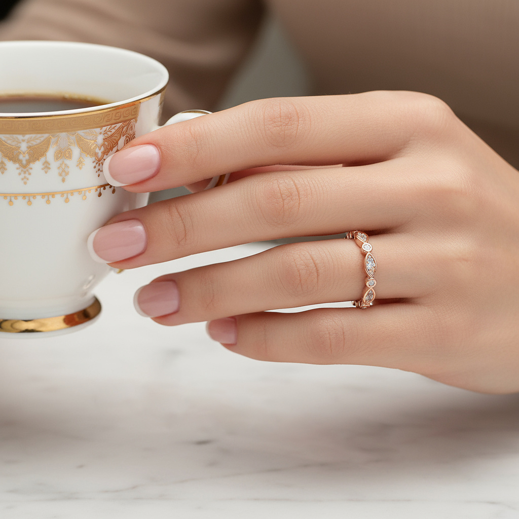 Pixie Wedding Ring in 18ct Rose Gold Alternate shot 5