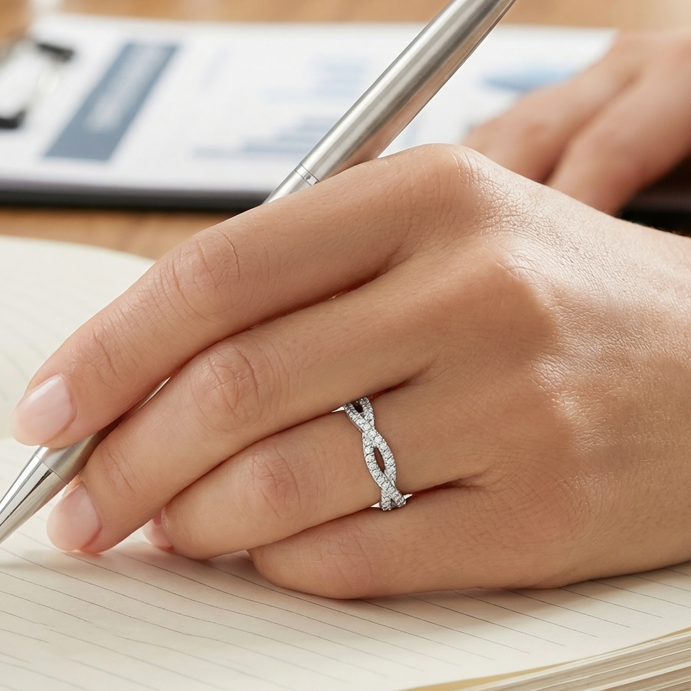 Etheral Wedding Ring in Platinum Alternate shot 5