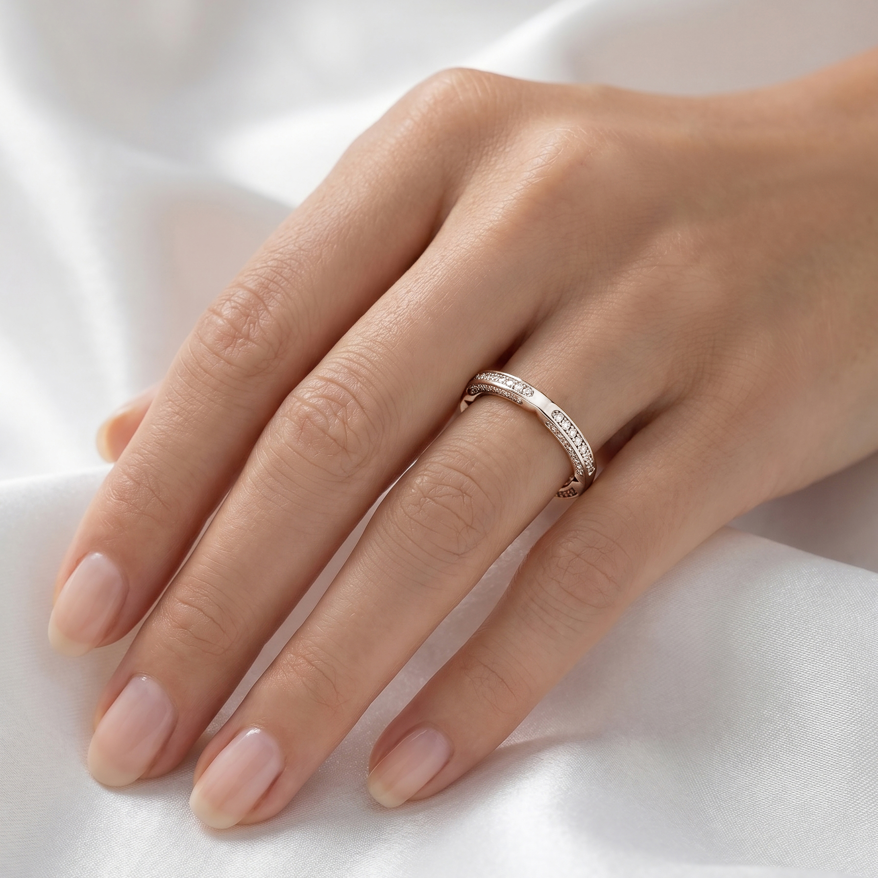 Euphoria Wedding Ring in 18ct White Gold Alternate shot 5