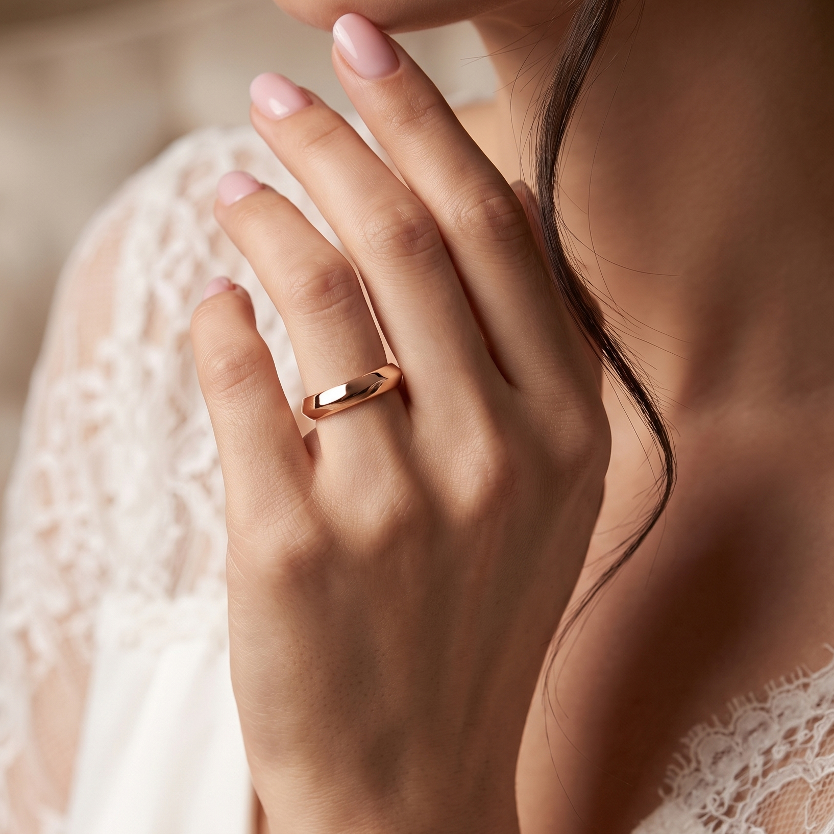 The Moon Ocean Wedding Ring in 18ct Rose Gold Alternate shot 5