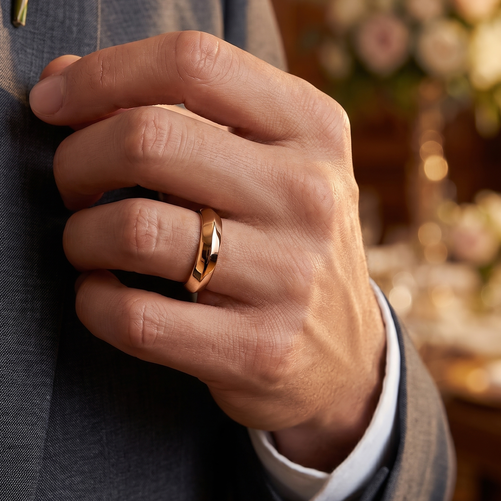The Moon Ocean Wedding Ring in 18ct Yellow Gold Alternate shot 6