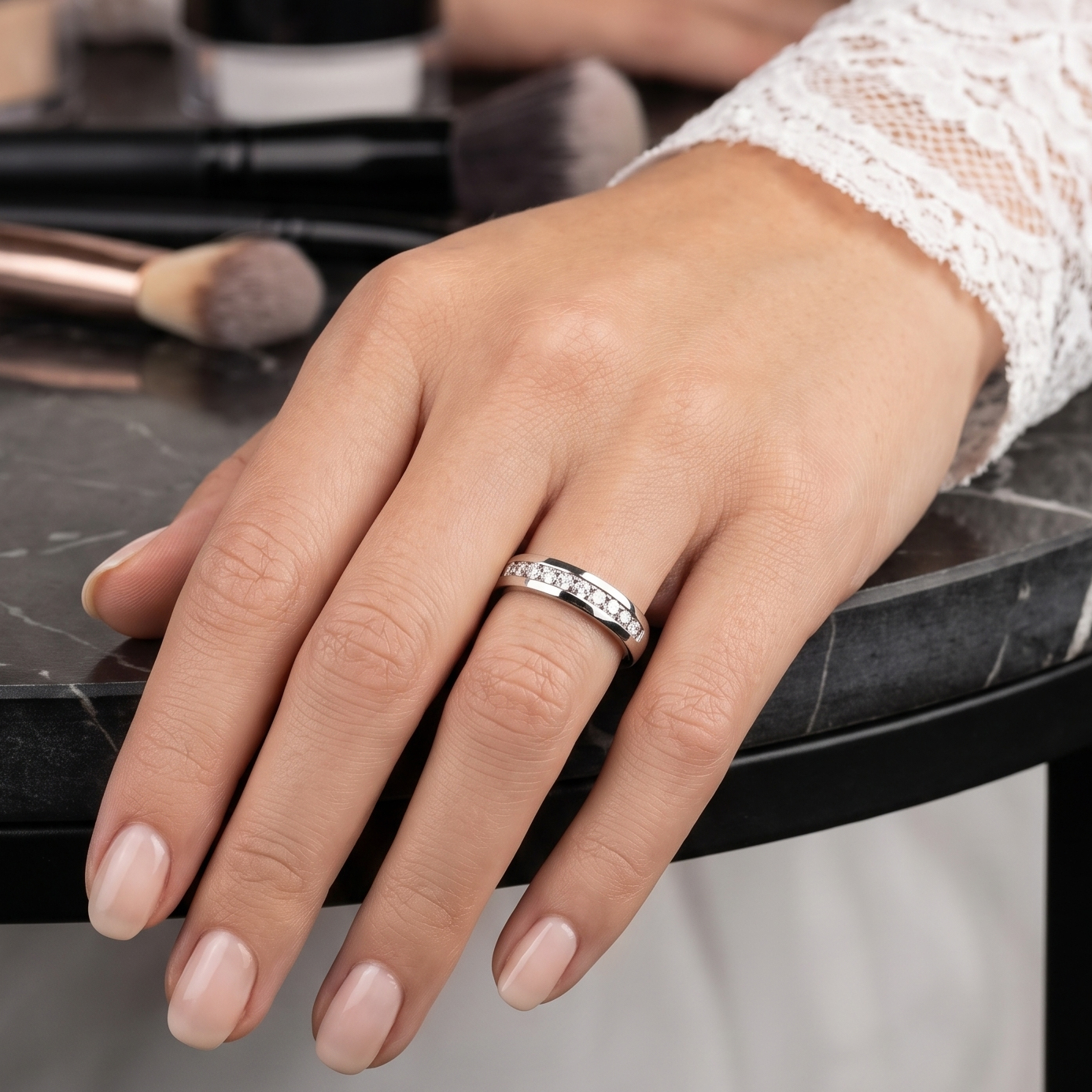 Spark Wedding Ring in 18ct White Gold Alternate shot 5